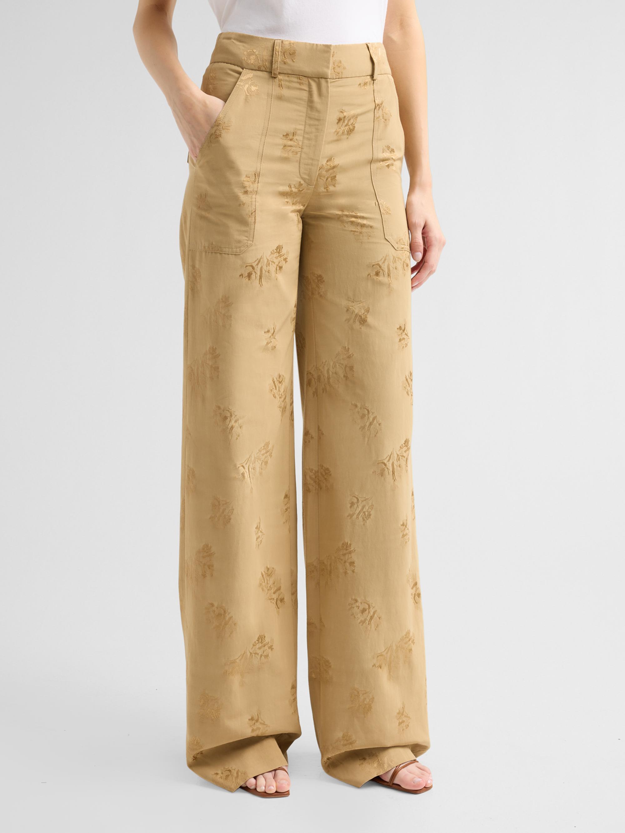 Veronica Beard Women's Cole Paisley Cotton-Blend Pants - Sand | Thumbnail 4