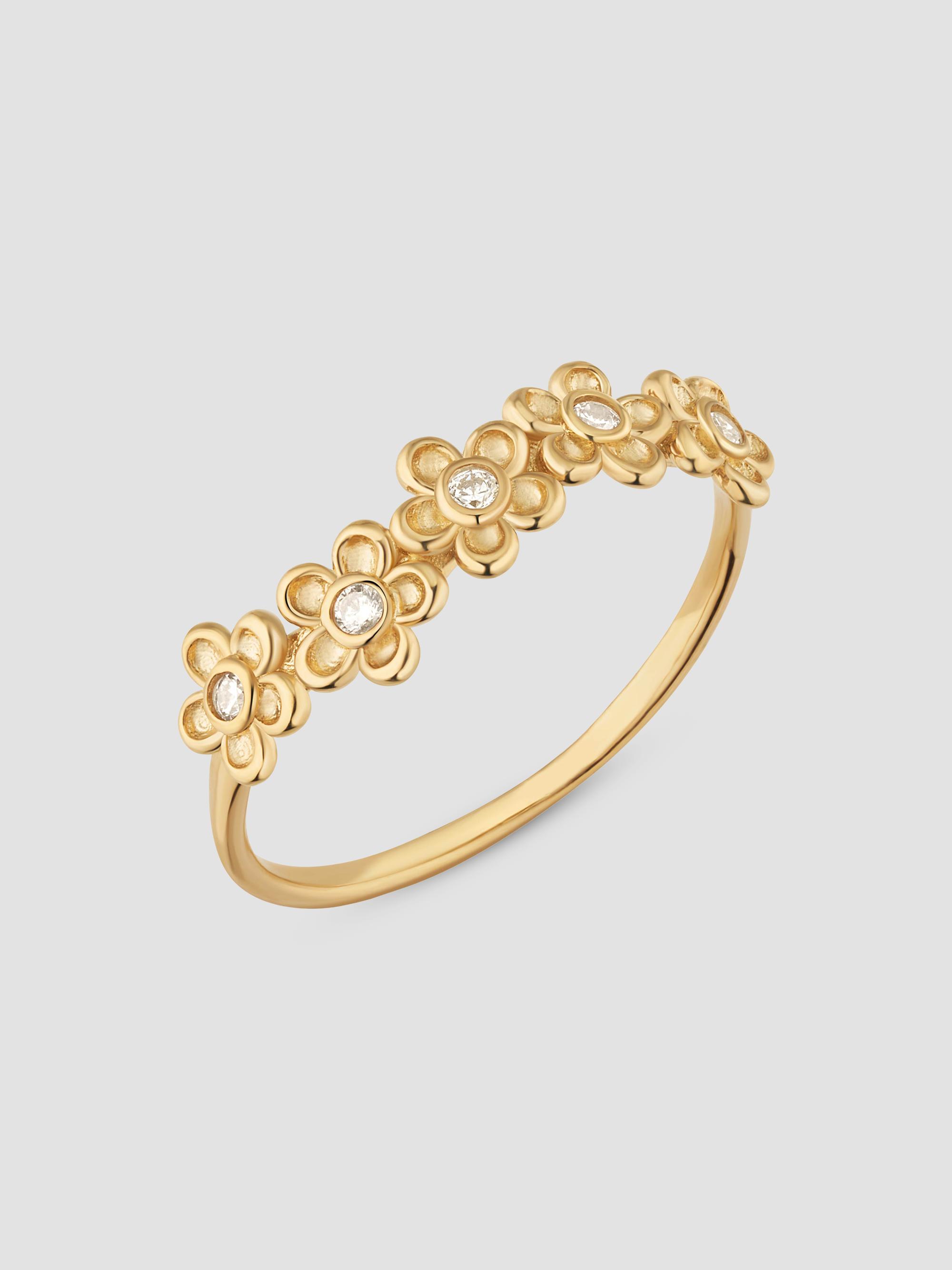 Oradina Women's Blossom Ring in 14K Yellow Gold - Gold - Size 6
