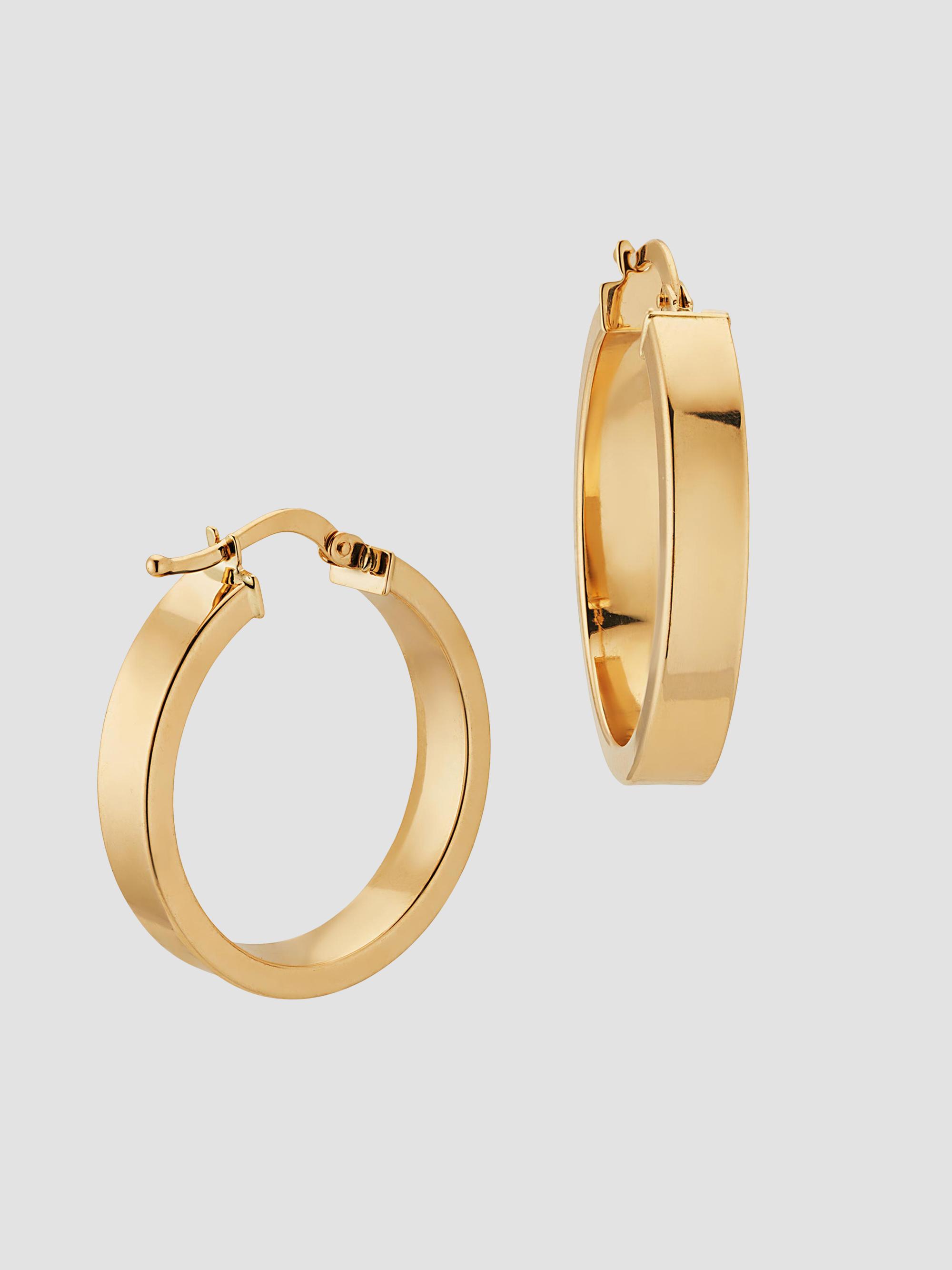 Oradina Women's 14K Yellow Gold Forever Hoops - Gold