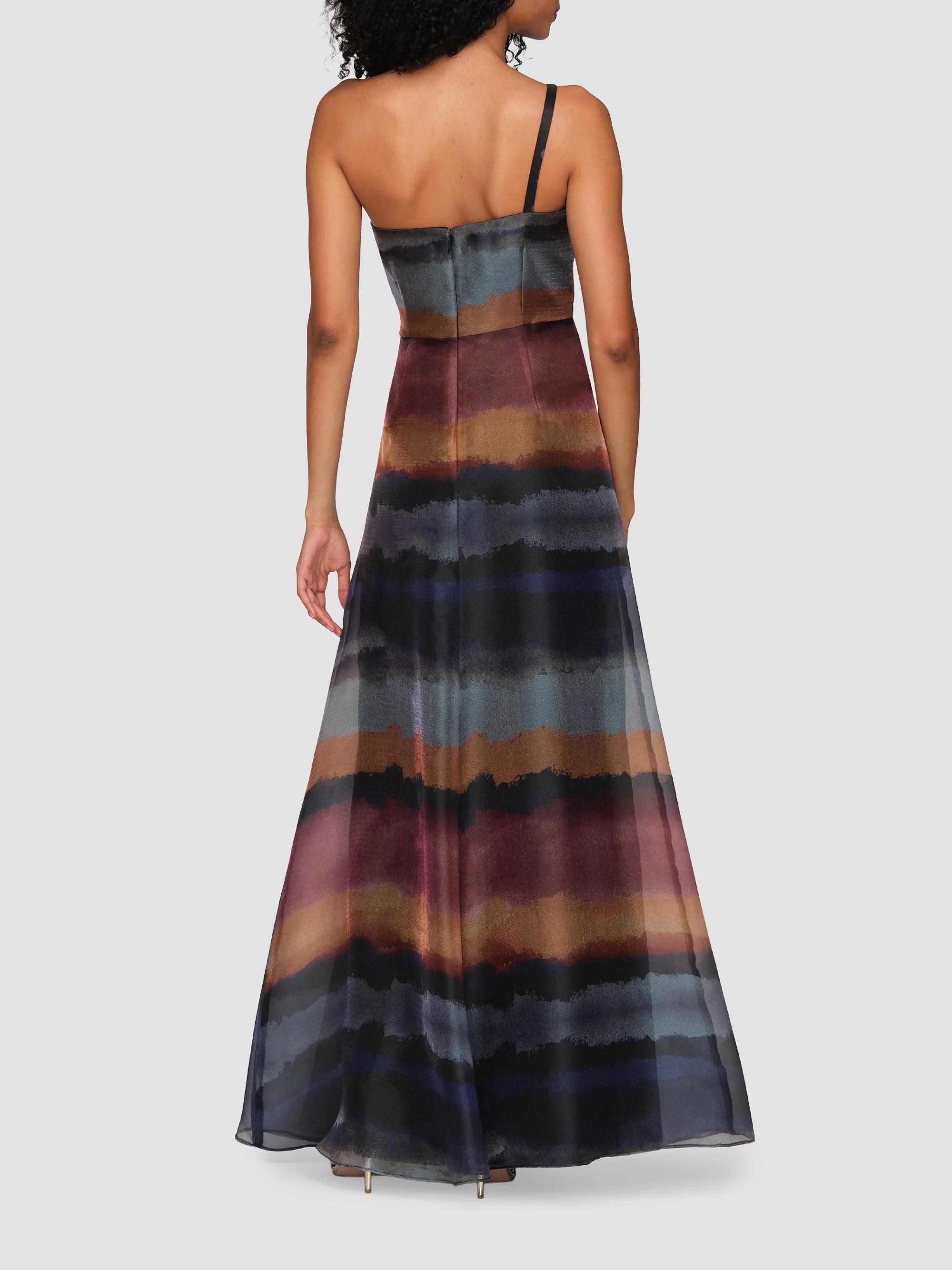 Kay Unger Daniela Watercolor-Print One-Shoulder Gown | Saks Fifth