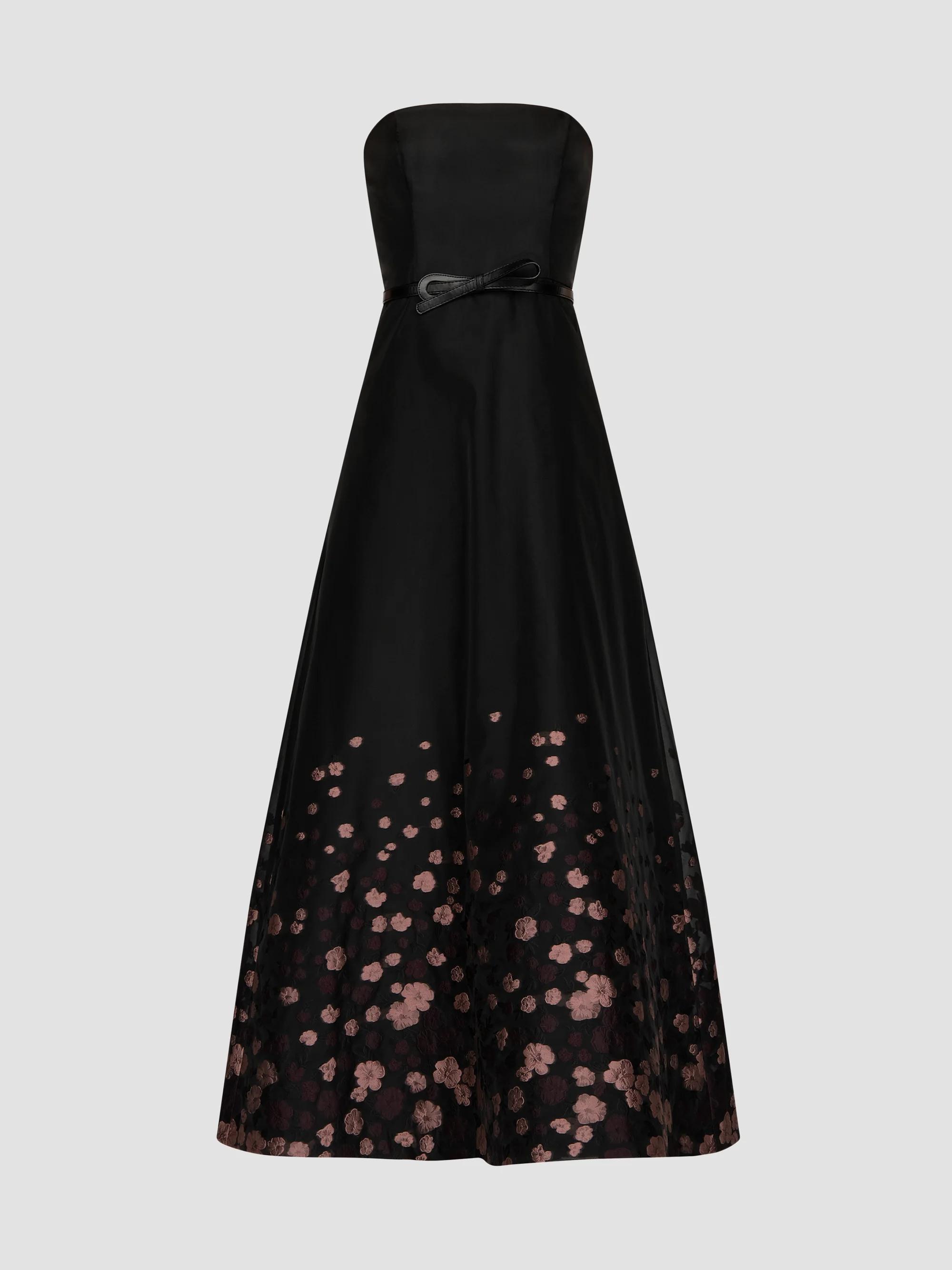 saks fifth avenue black tie dresses Women's Ball Gown Designer Velvet lace cutouts and Sub CT Mica Work Dresses Black Maxi Dress Winter Color:khaki floral