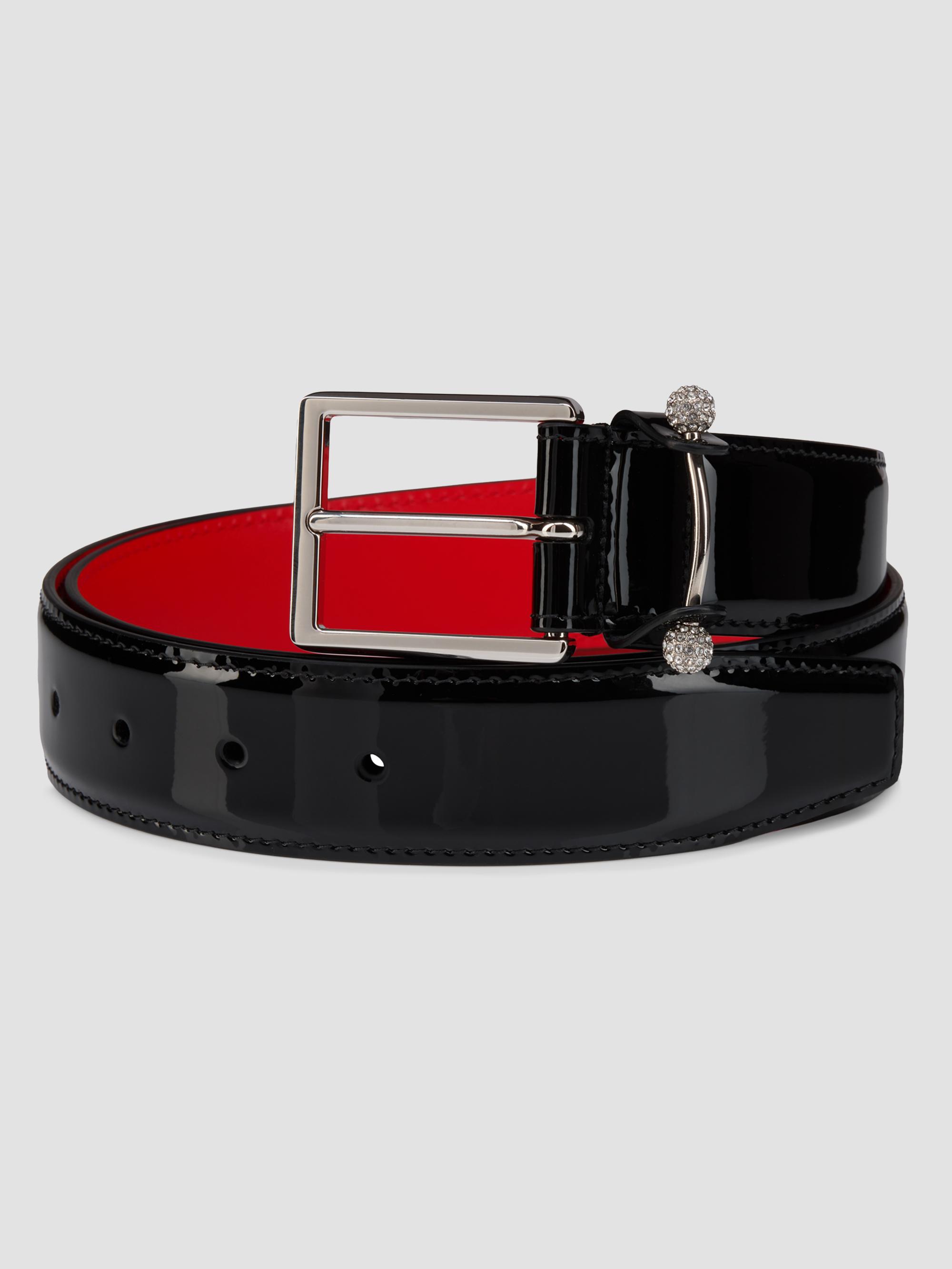 Christian Louboutin Men's Chambeliss Patent Leather Belt - Black | Thumbnail 4