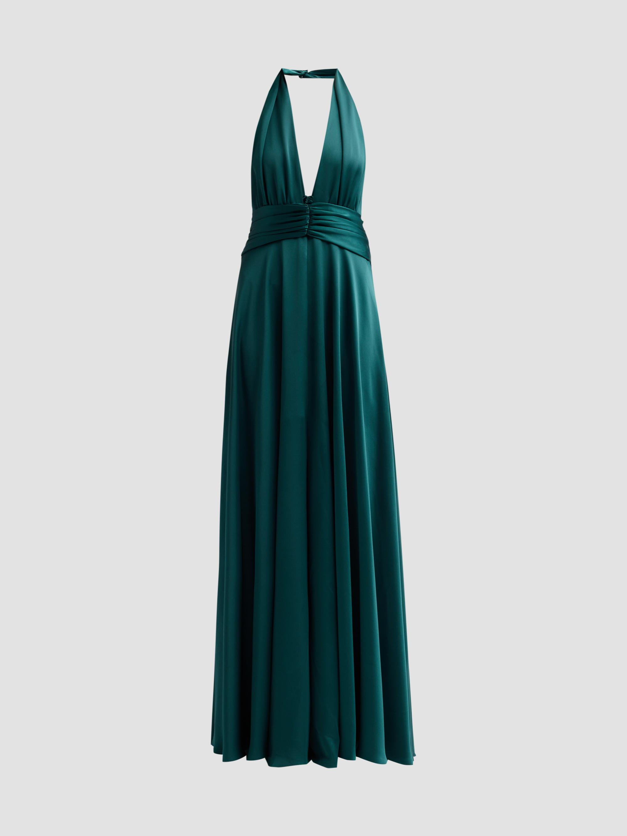 Ramy Brook Arina Halter Neck Pleated Maxi Dress