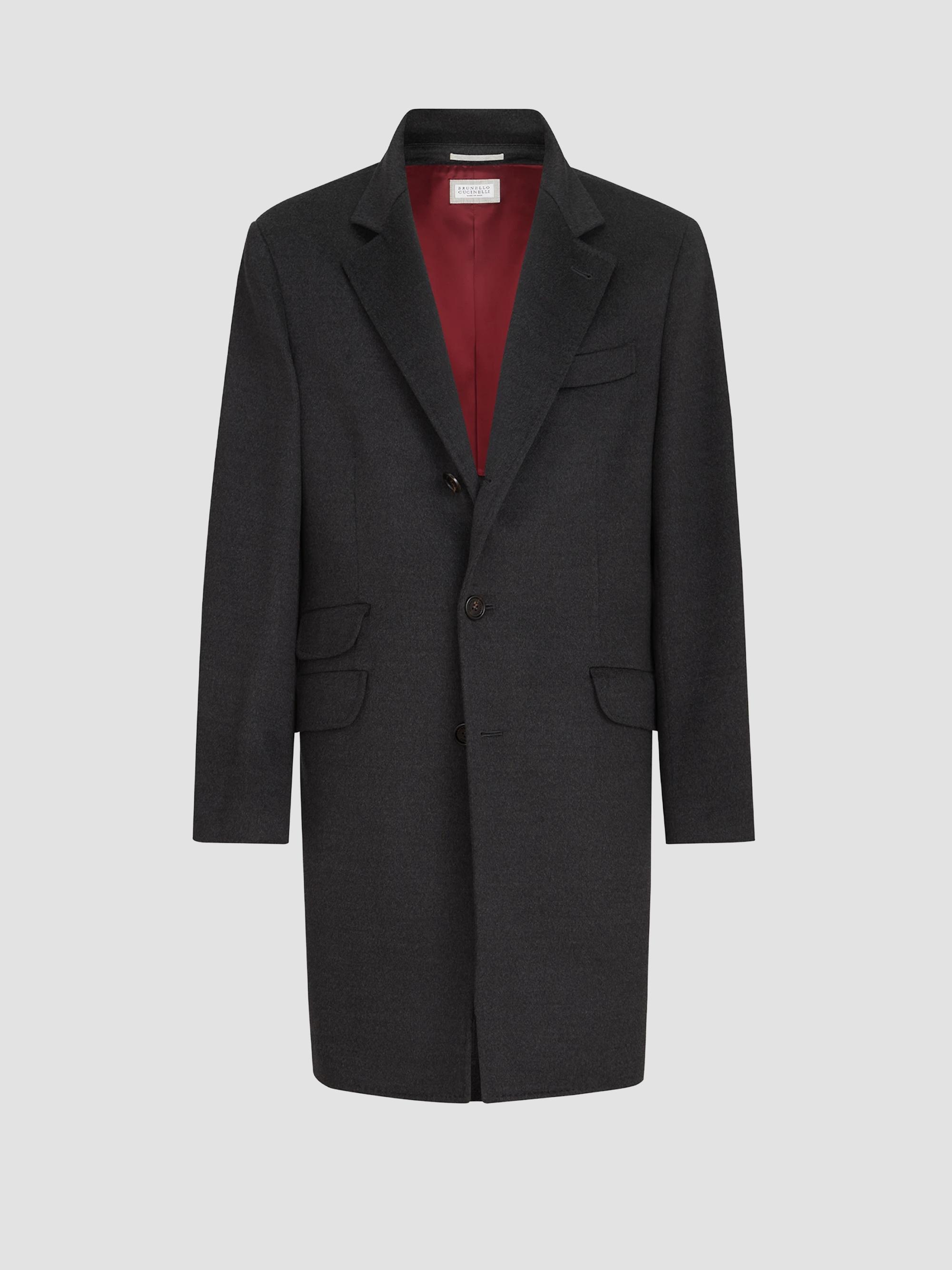 Brunello Cucinelli Virgin Wool and Linen Chalk Stripe Trenchcoat