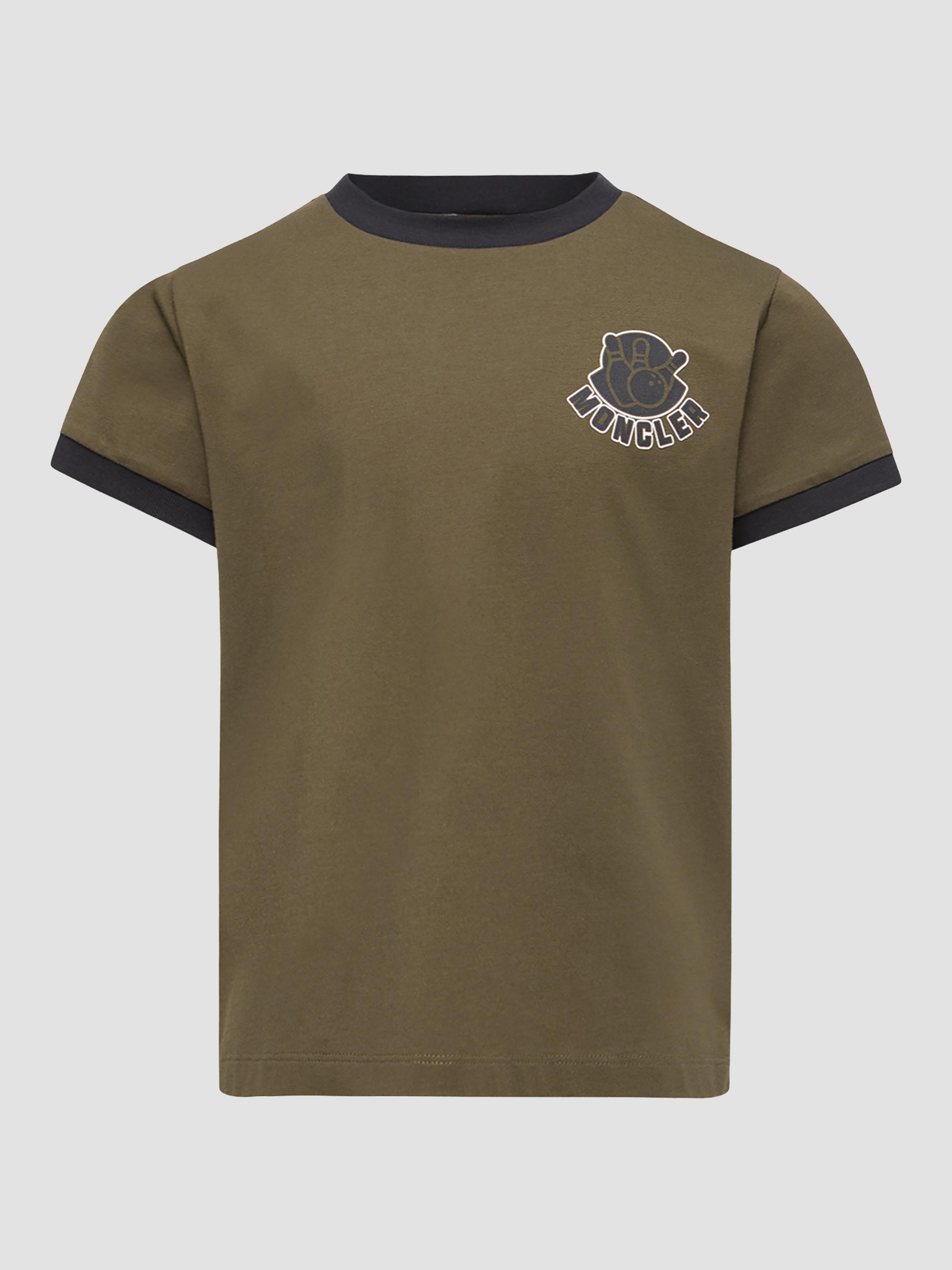 Moncler Little Boy's & Boy's Crewneck T-Shirt in Cotton - Olive Green | Thumbnail 4