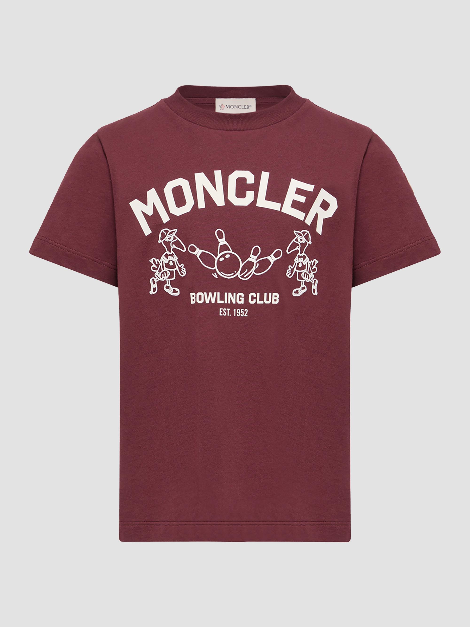 Moncler Little Boy's & Boy's Crewneck T-Shirt in Cotton - Burgundy | Thumbnail 4