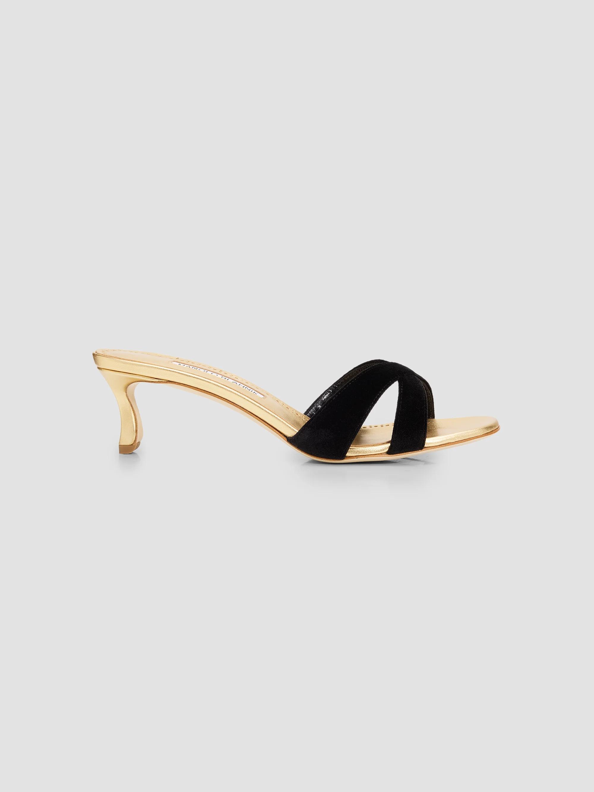 Manolo Blahnik Callydramu 50MM Slanted-Heel Sandals | Saks Fifth