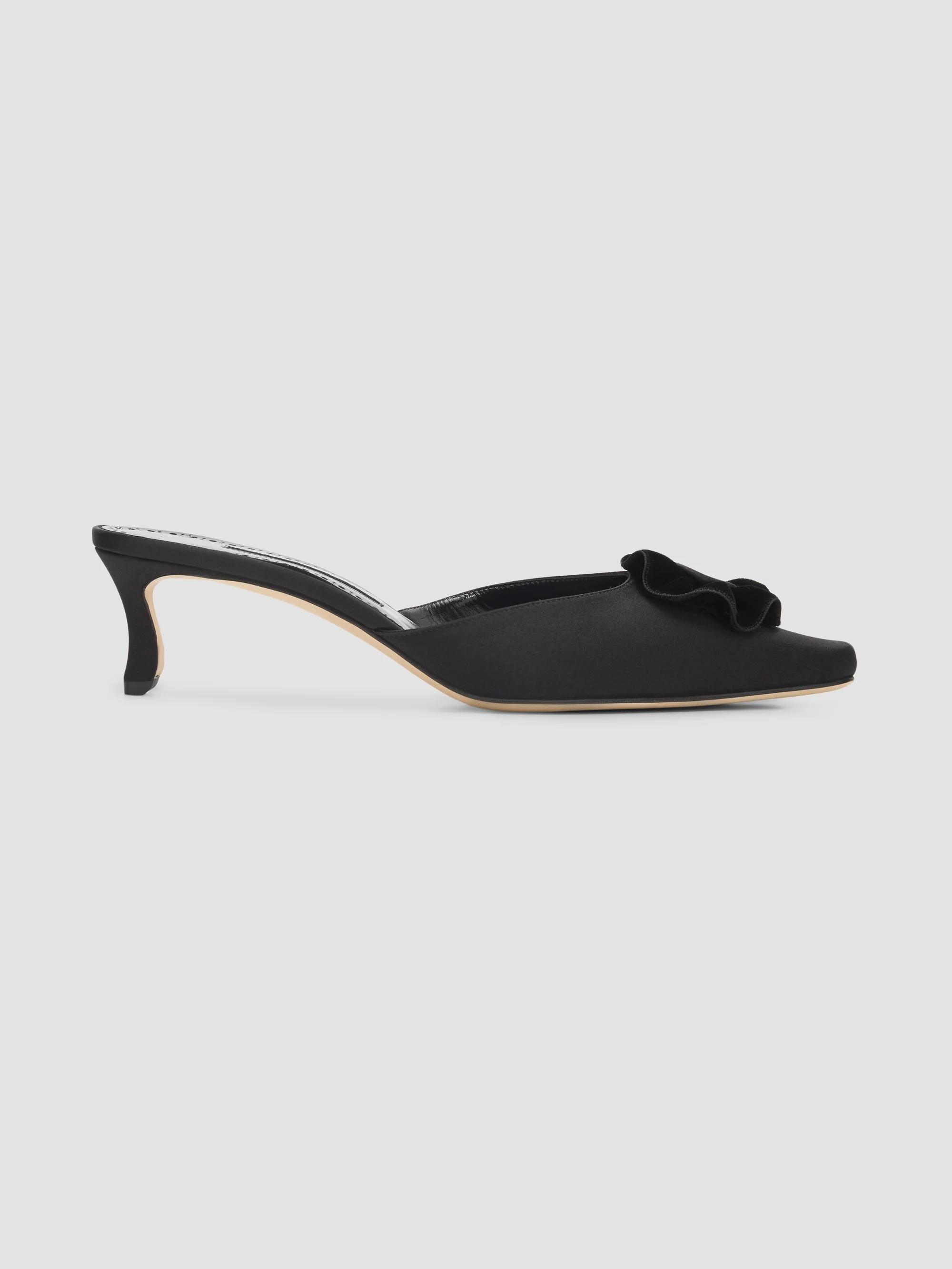 Manolo Blahnik Maysale 50MM Suede Mules | Saks Fifth Avenue