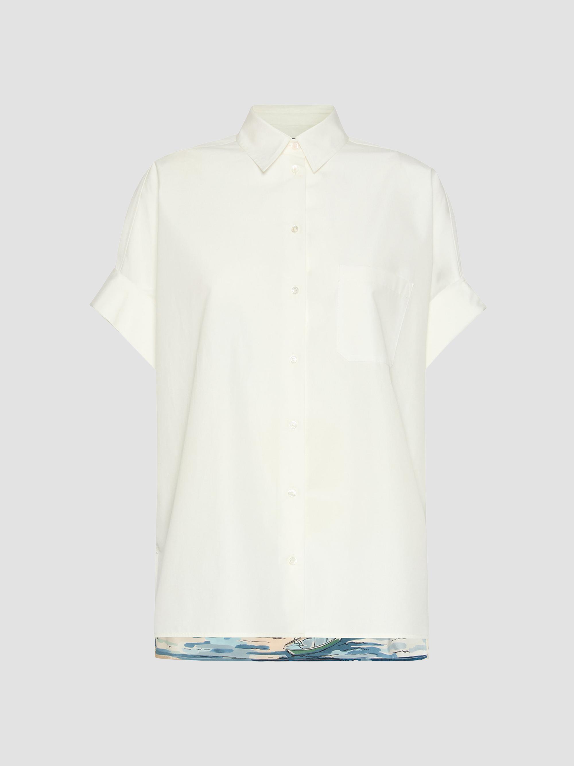 Weekend Max Mara Women's Cotton and Printed Silk Shirt - White | Thumbnail 6