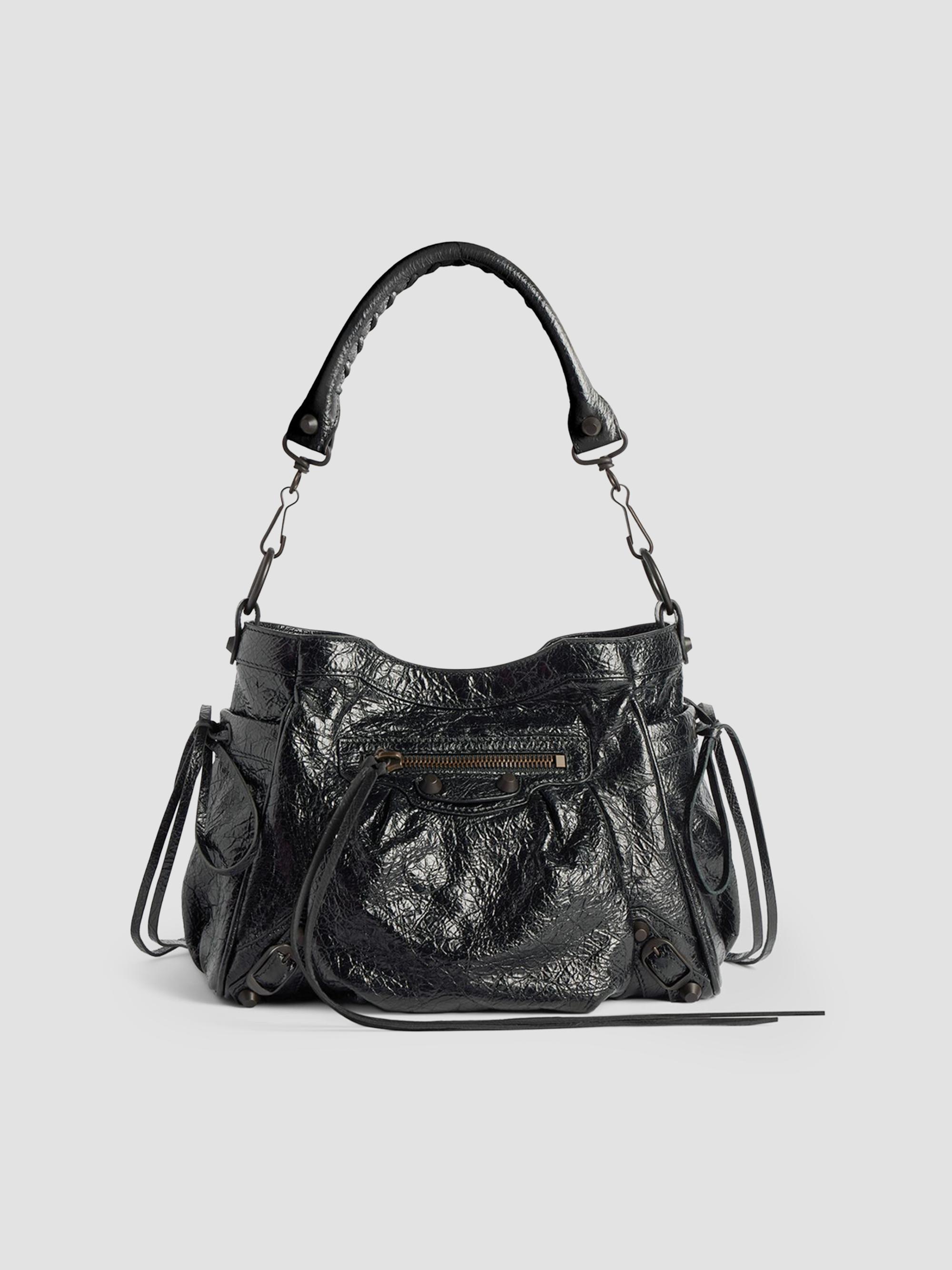Balenciaga Neo Cagole XS Top Handle Handbag Denim With Rhinestones