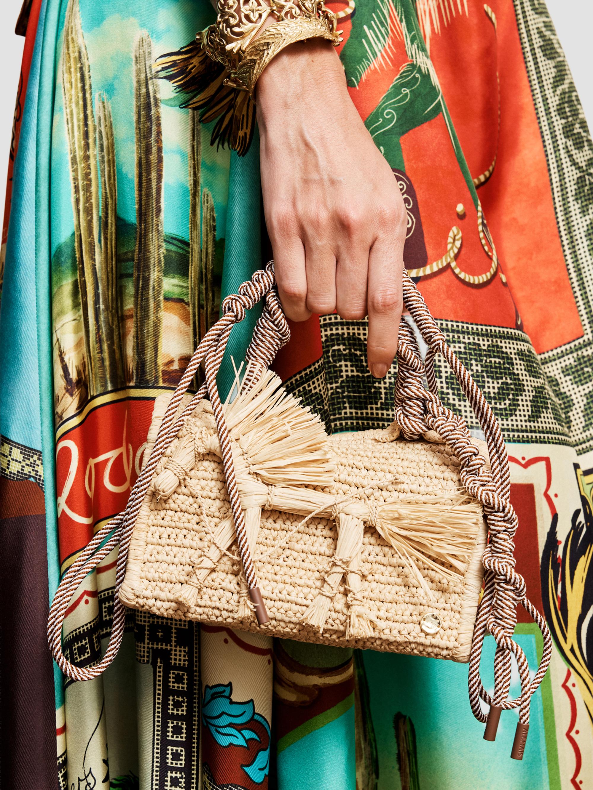 美品■ドリアデ■イタリア■アルケミラI■ラタン■2脚セット■A/ALEPH ALÉMAIS Ace Horse Raffia Box Top Handle Bag | Saks Fifth Avenue