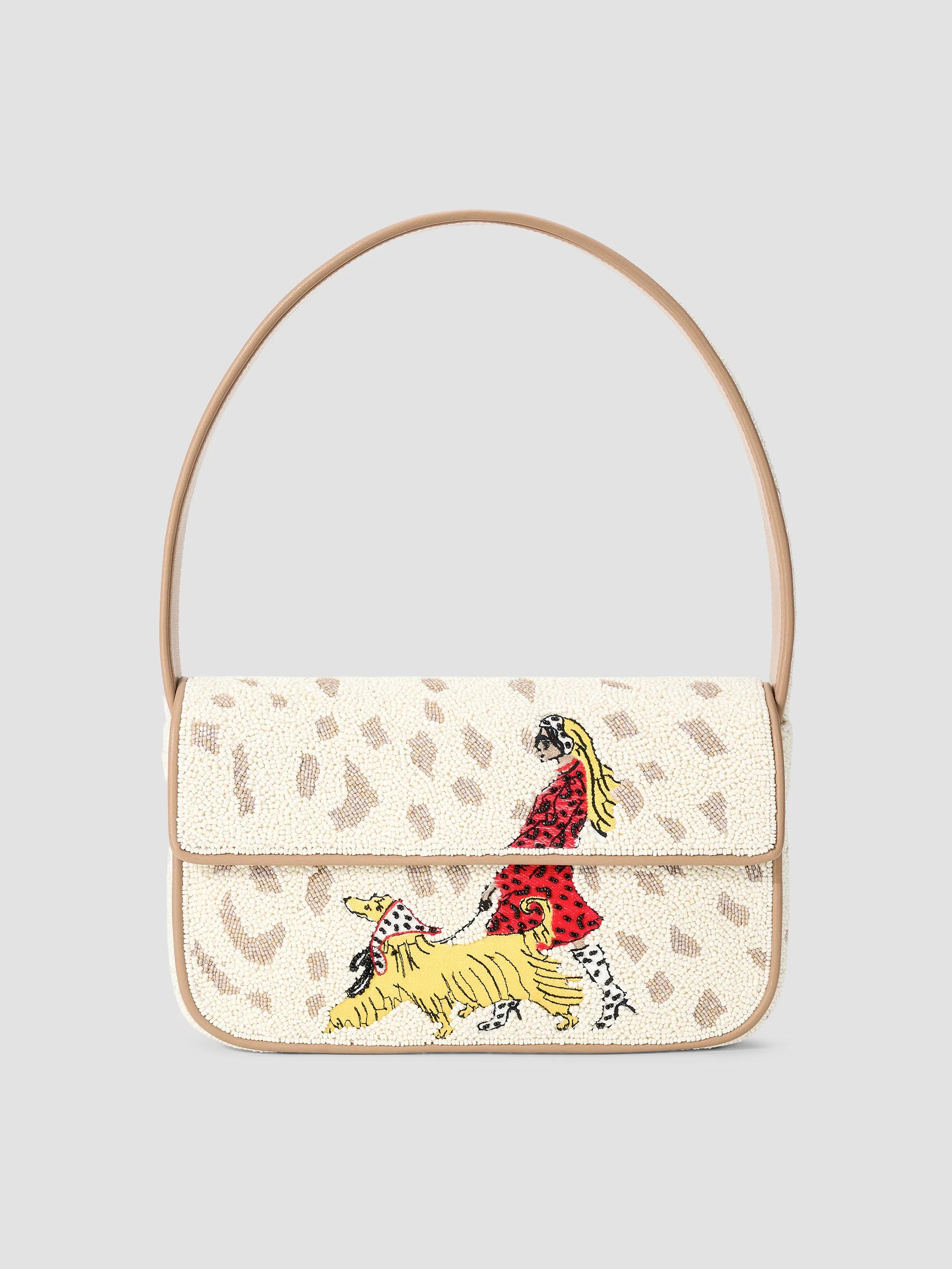 STAUD Tommy Beaded Shoulder Bag