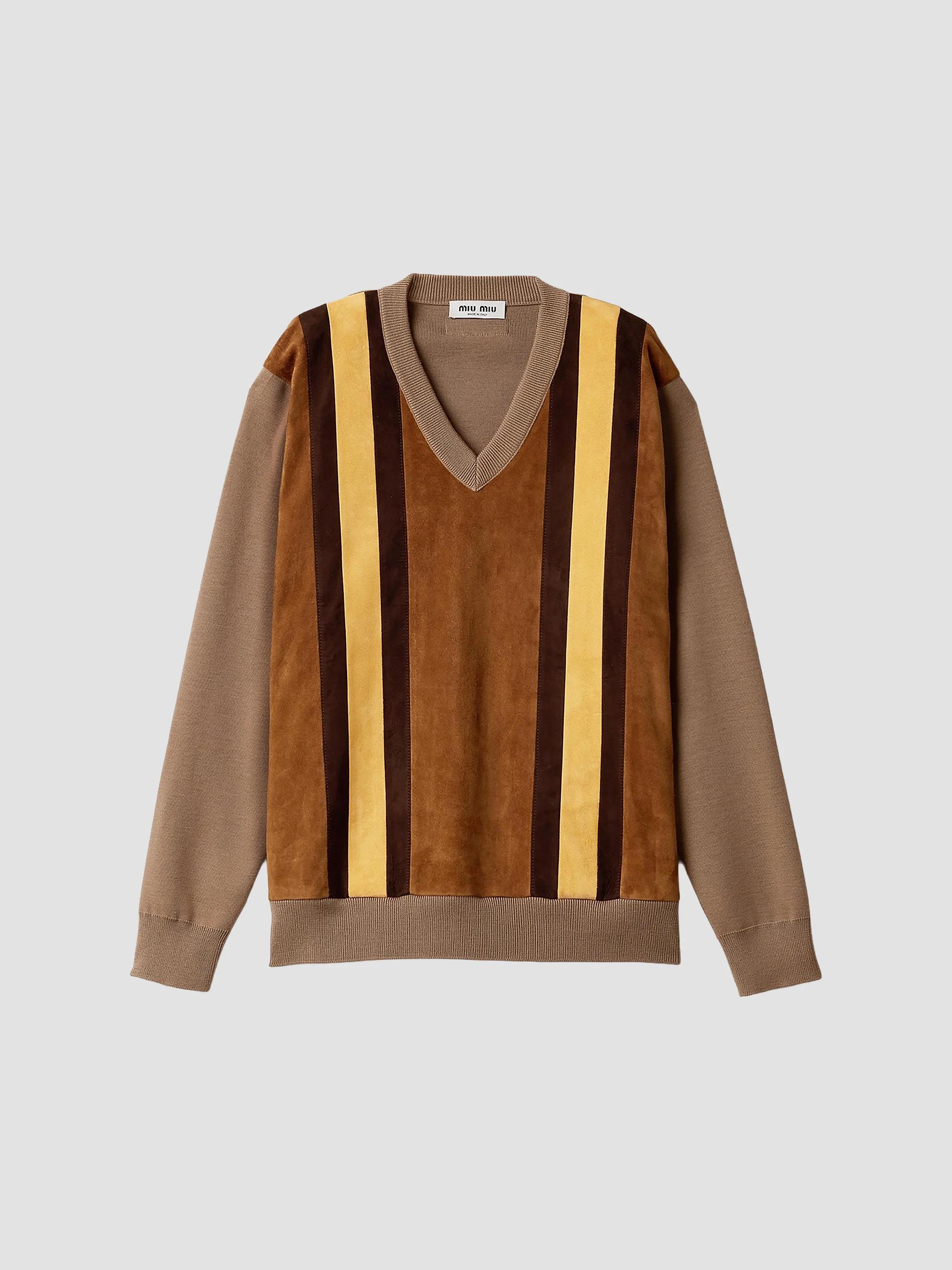 Miu Miu Striped Cashmere and Silk Cardigan | Saks Fifth Avenue