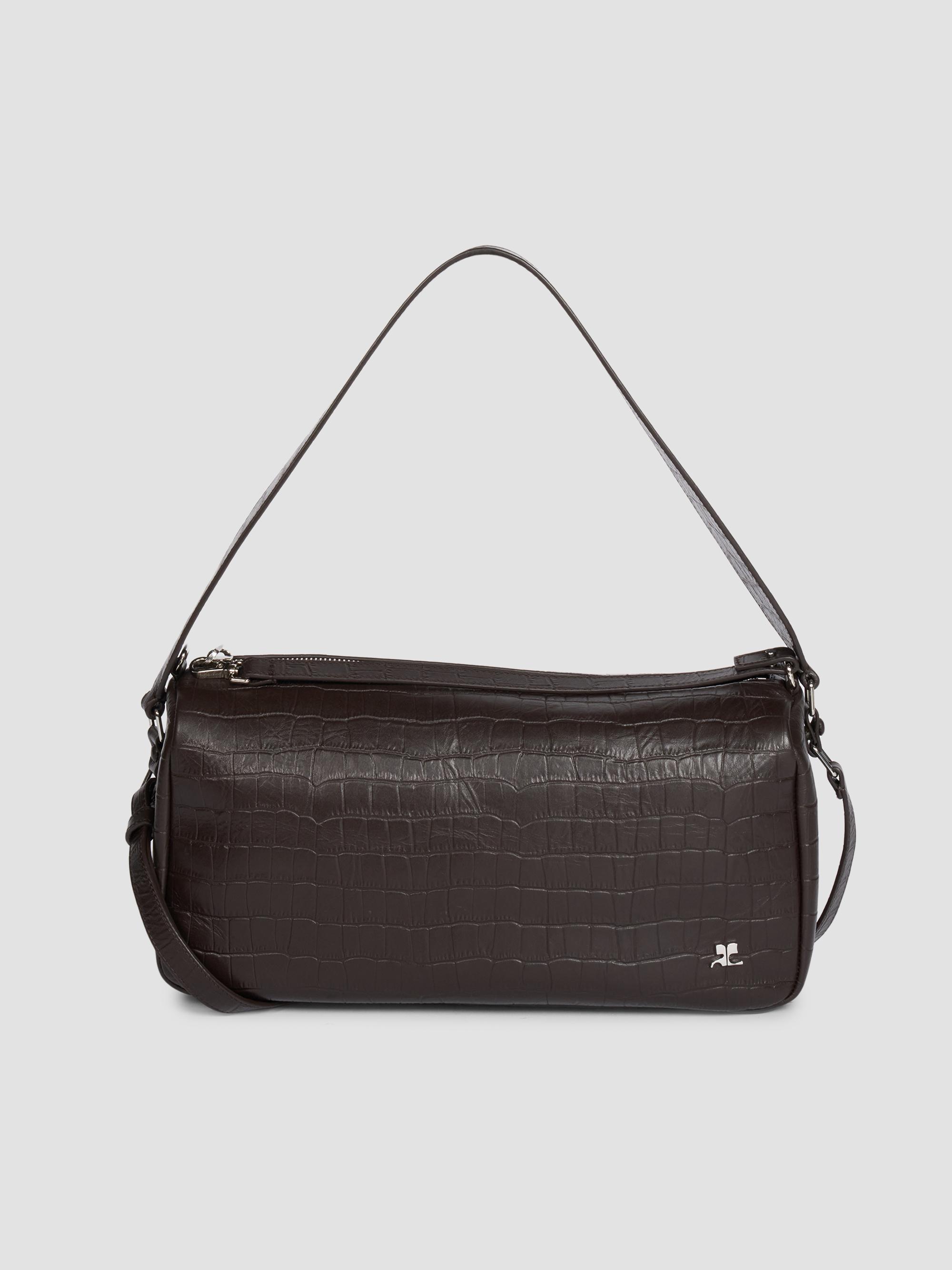 Courrèges Women's Three Sixty Medium Croc-Embossed Leather Shoulder Bag