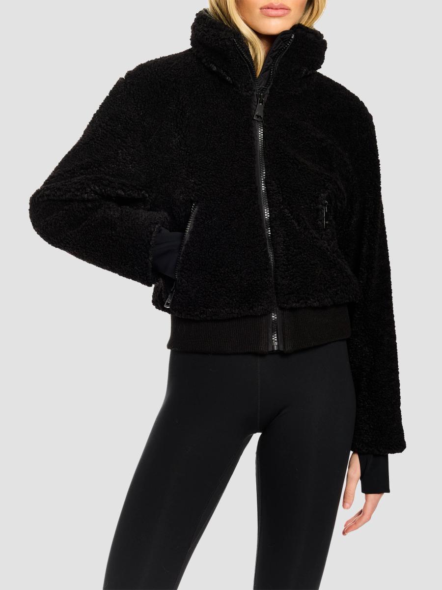Sam Women's Shiloh Sherpa Bomber Jacket In Black