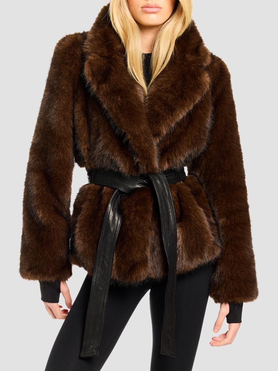Sam Women's Kenzie Faux-fur Jacket In Brown