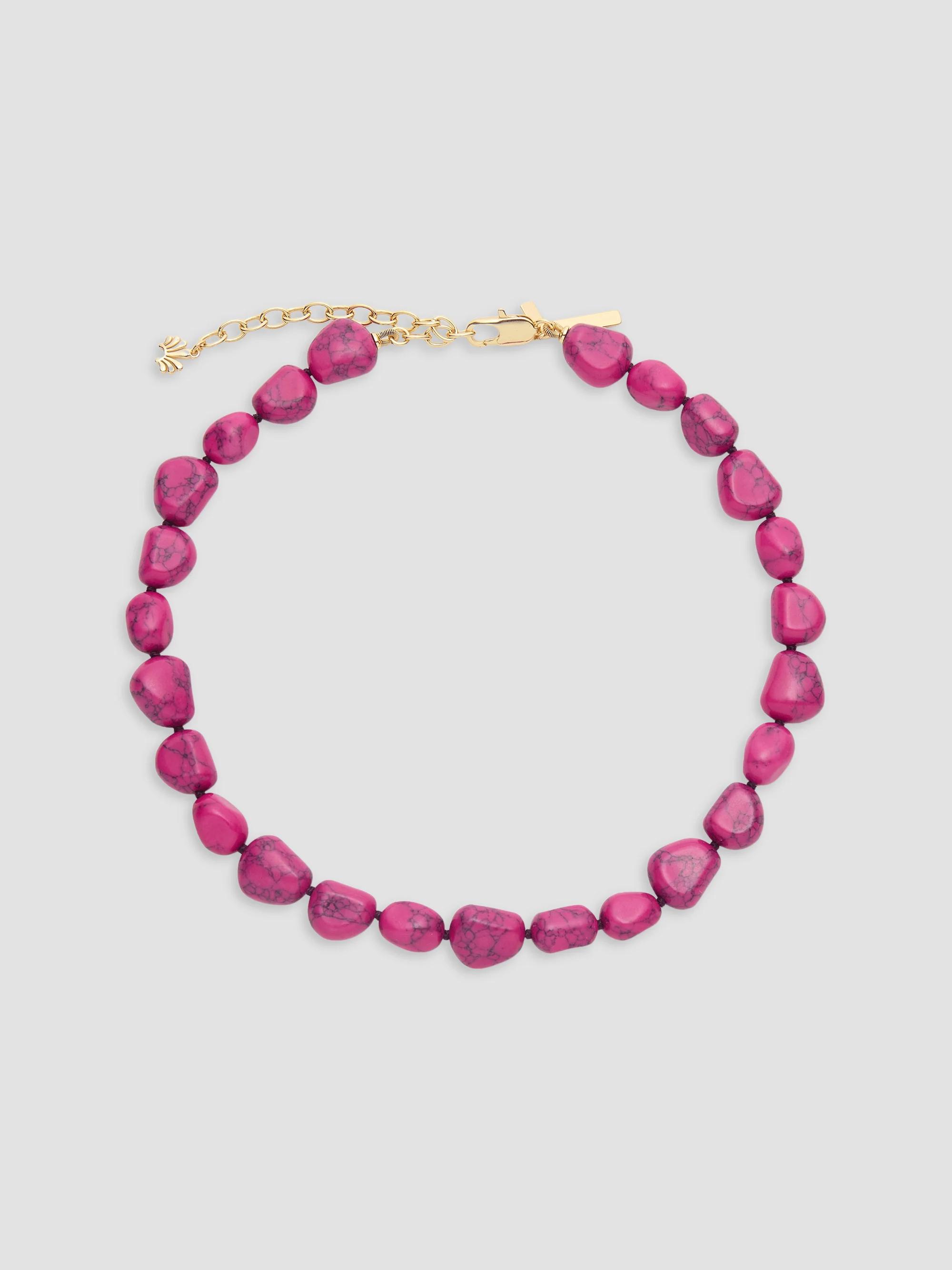 Lele Sadoughi Women's Wildberry 14K-Gold-Plated & Marble Beaded Necklace - Wildberry