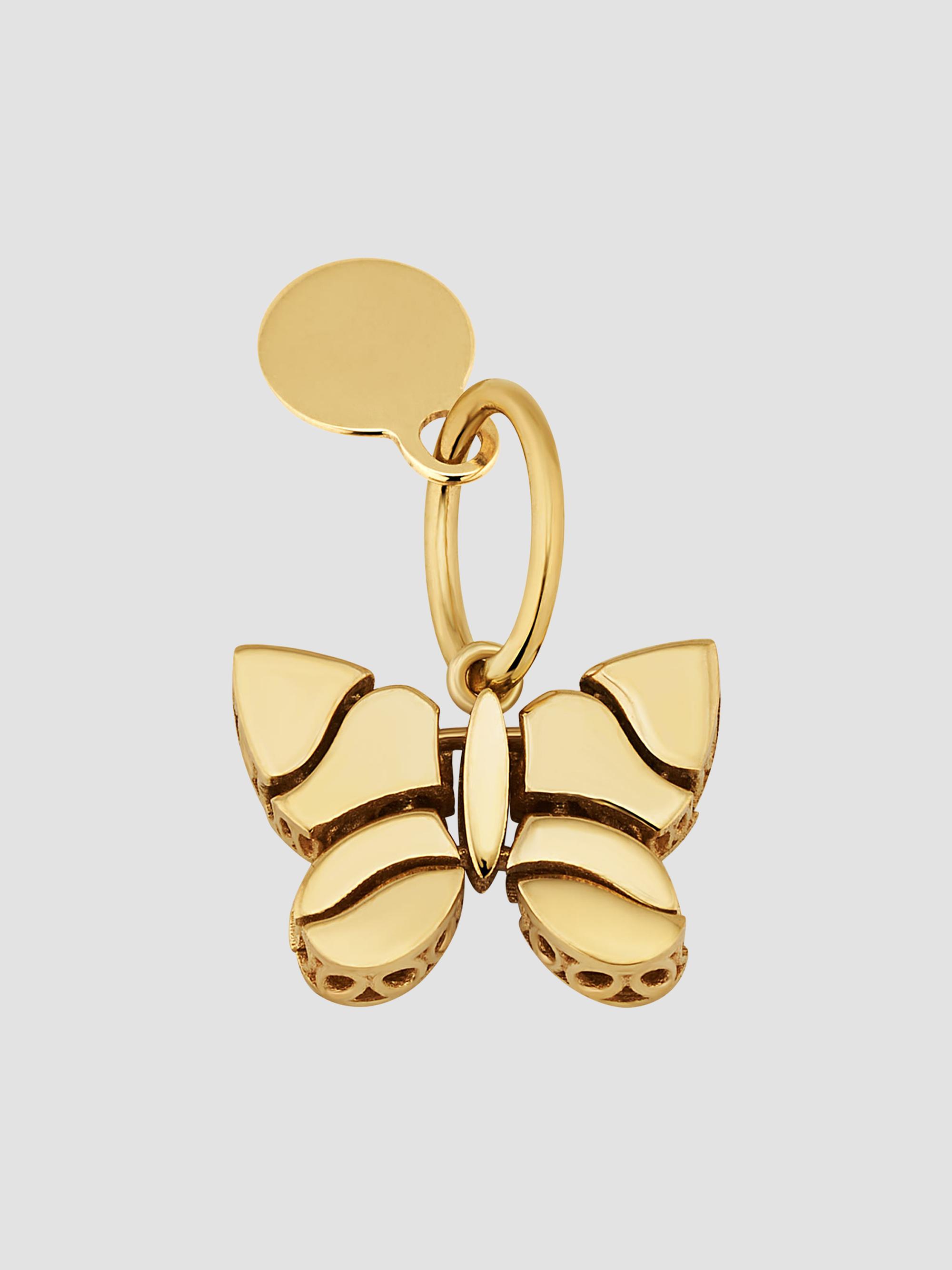 Oradina Women's Mosaic Butterfly Pendant Charm in 14K Yellow Gold - Gold