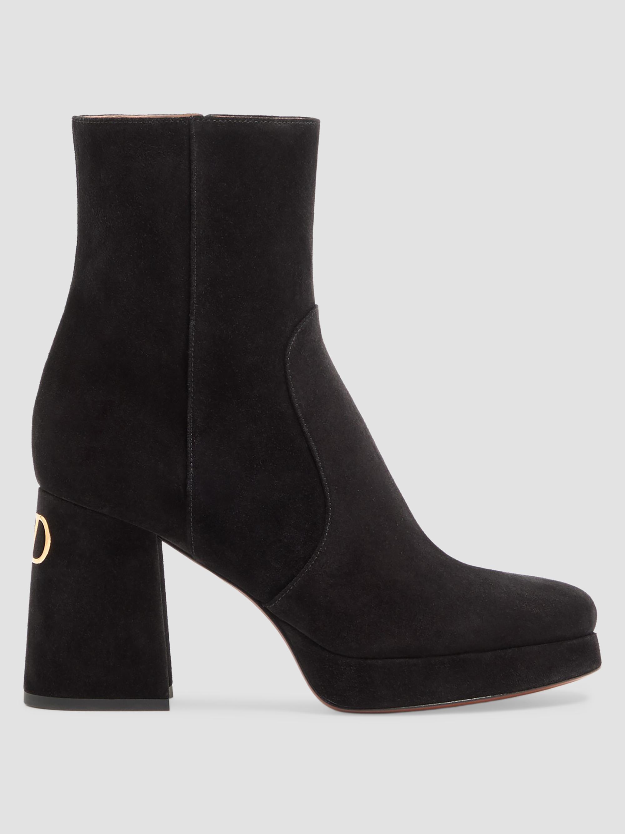 Valentino Garavani Fawcette 90MM Platform Ankle Boots in Split