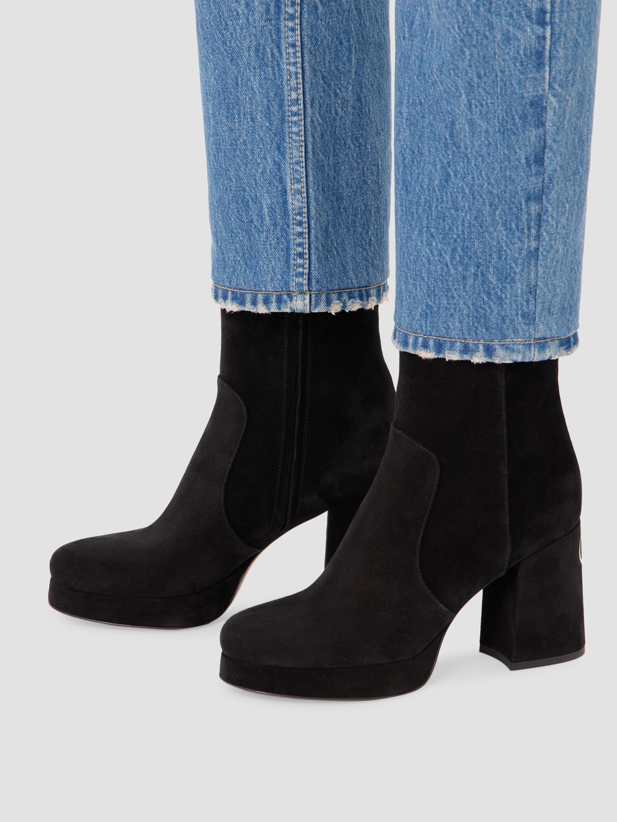 Valentino Garavani Fawcette 90MM Platform Ankle Boots in Split