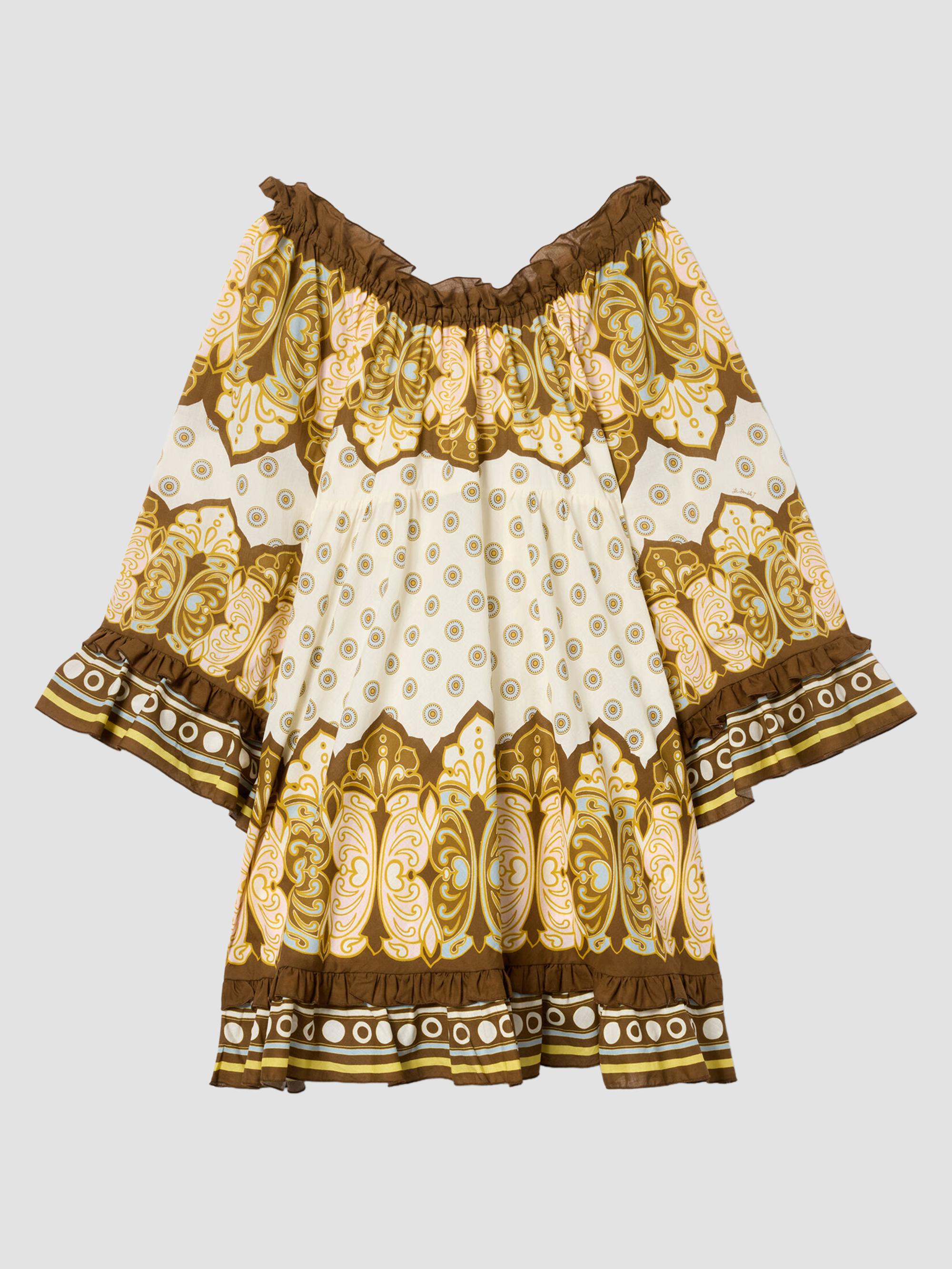 La DoubleJ Women's Boho Mini Dress - Cocoon Placee Brown | Thumbnail 5