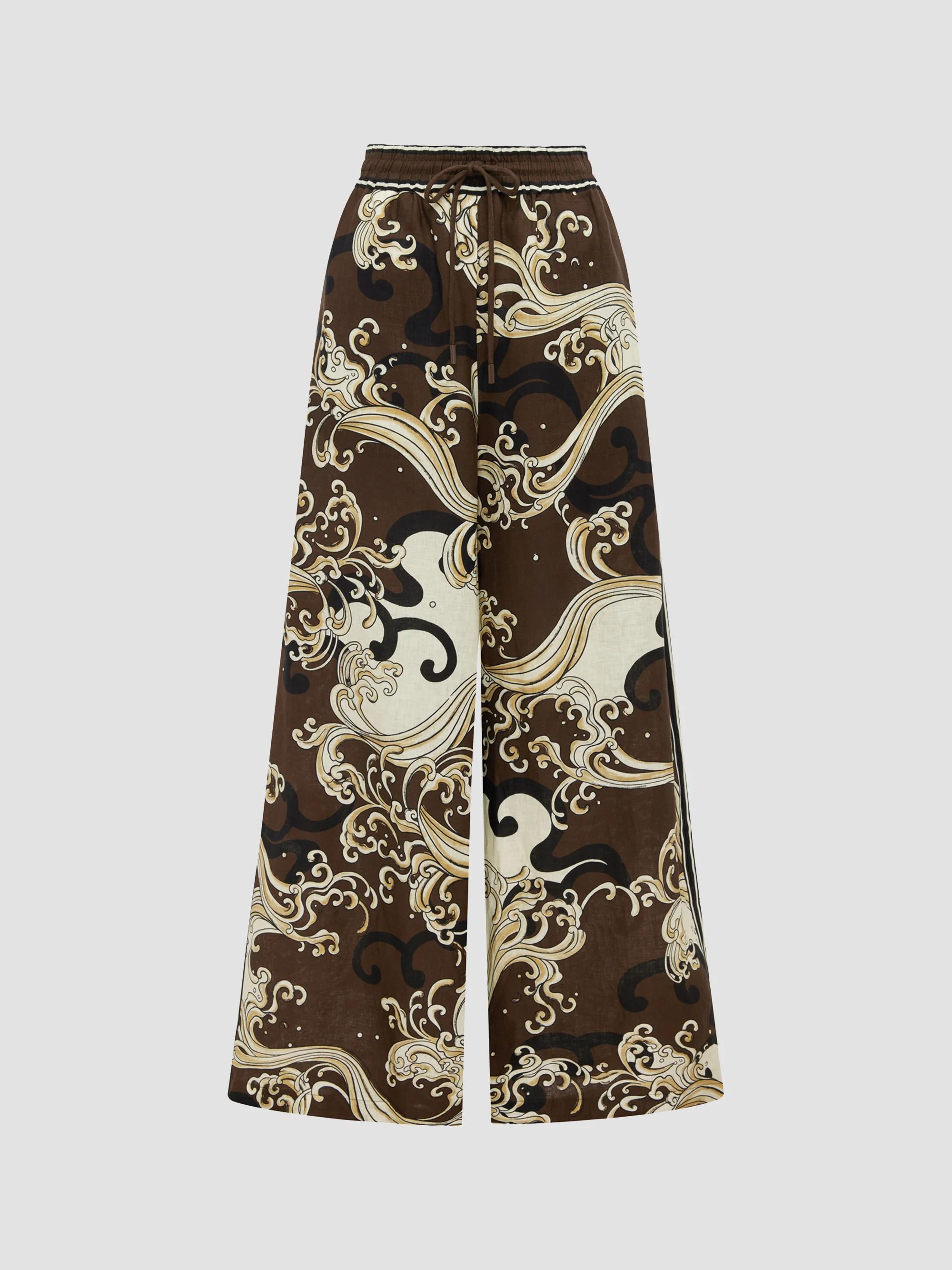 ALÉMAIS Otis Wave Wide-Leg Pants | Saks Fifth Avenue