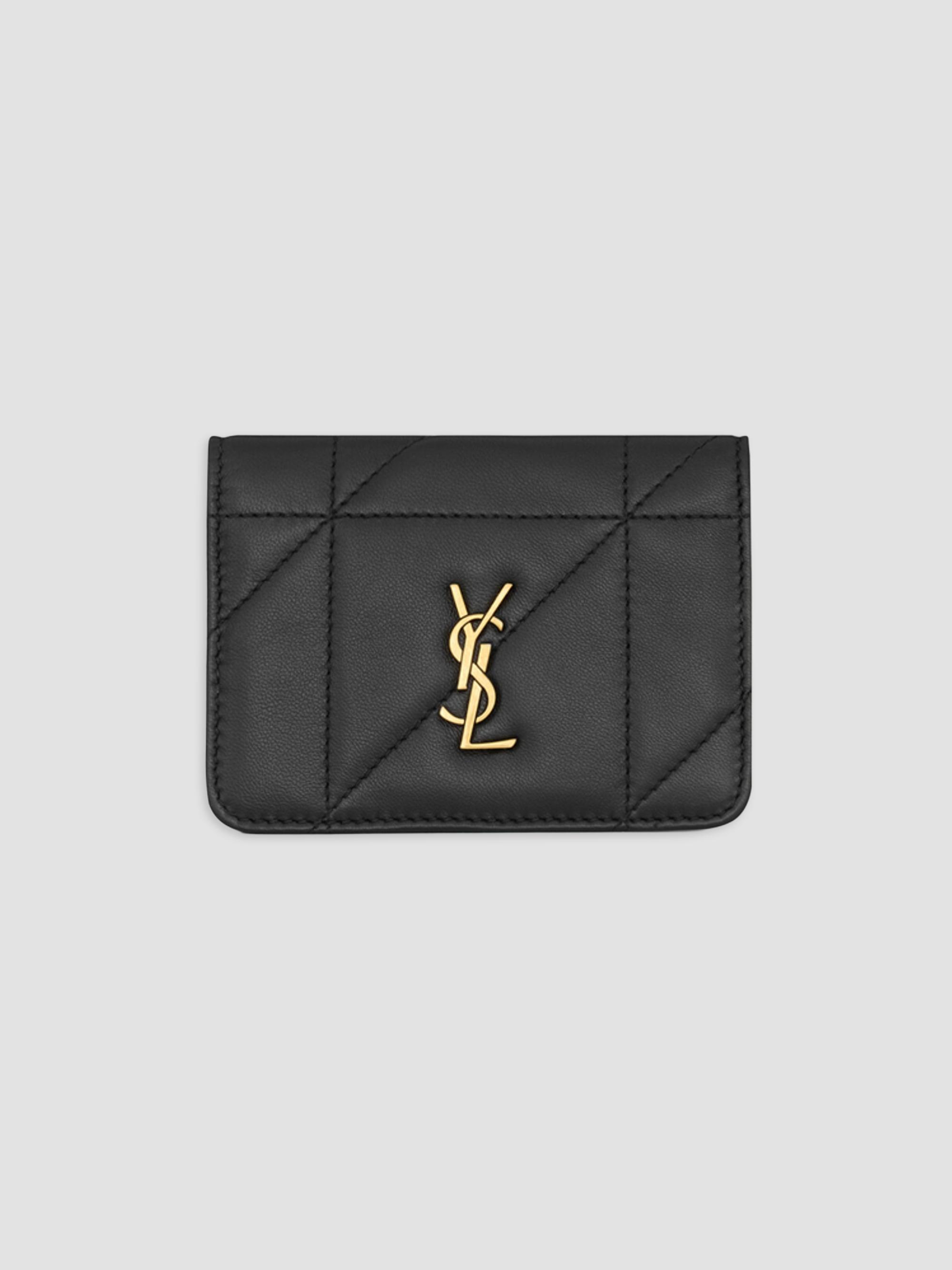 Saint Laurent Tiny Cassandre East-West Wallet in Crocodile