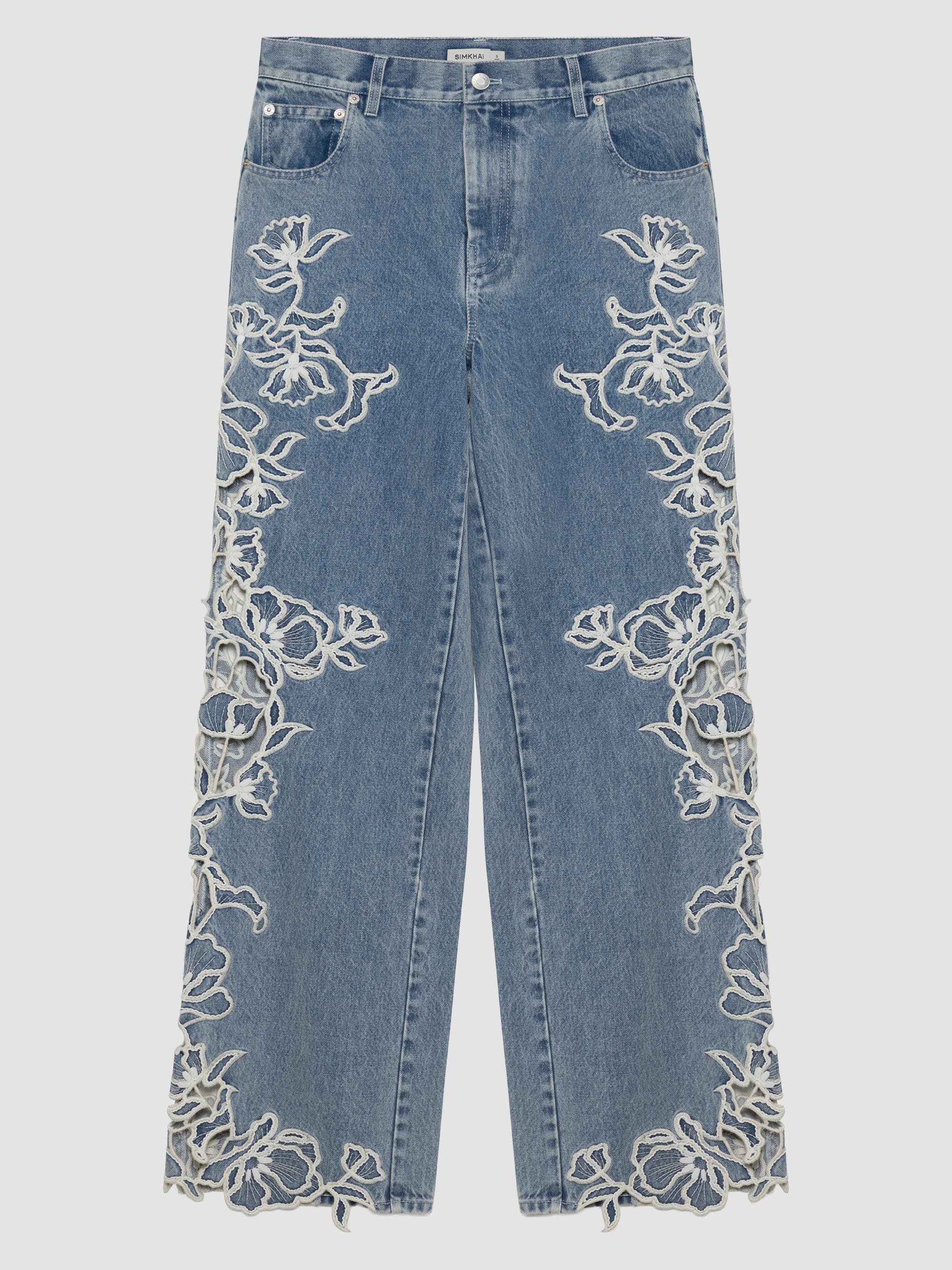 SIMKHAI Kove Double-Waistband Jeans | Saks Fifth Avenue