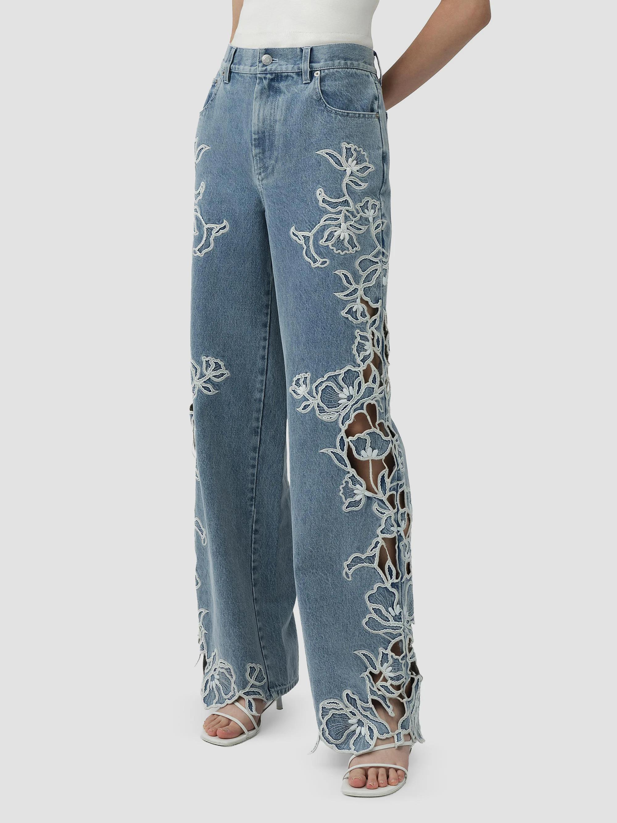 SIMKHAI Porter Embroidered Jeans | Saks Fifth Avenue