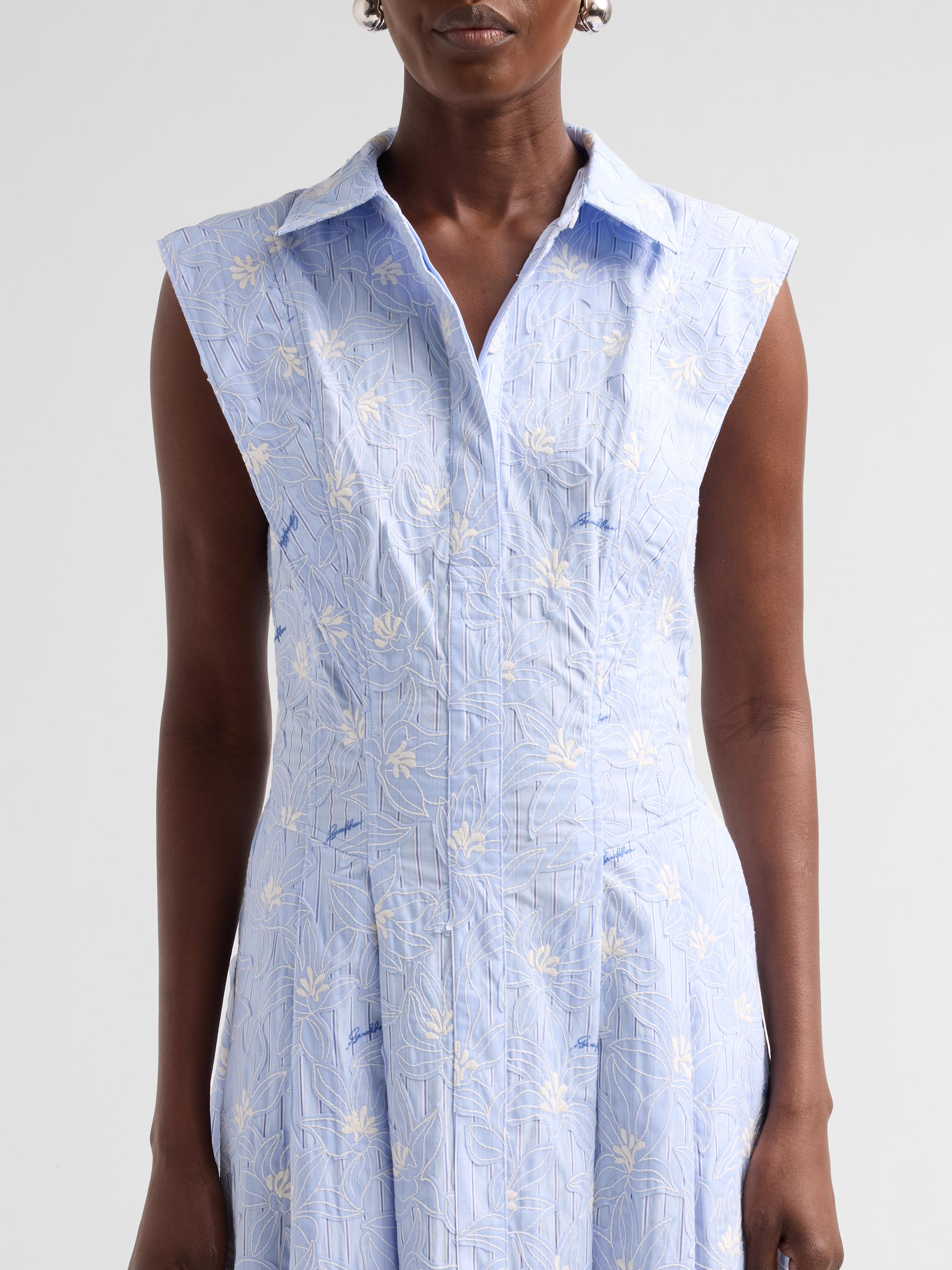 SIMKHAI Neri Embroidered Cotton Midi Dress | Saks Fifth Avenue