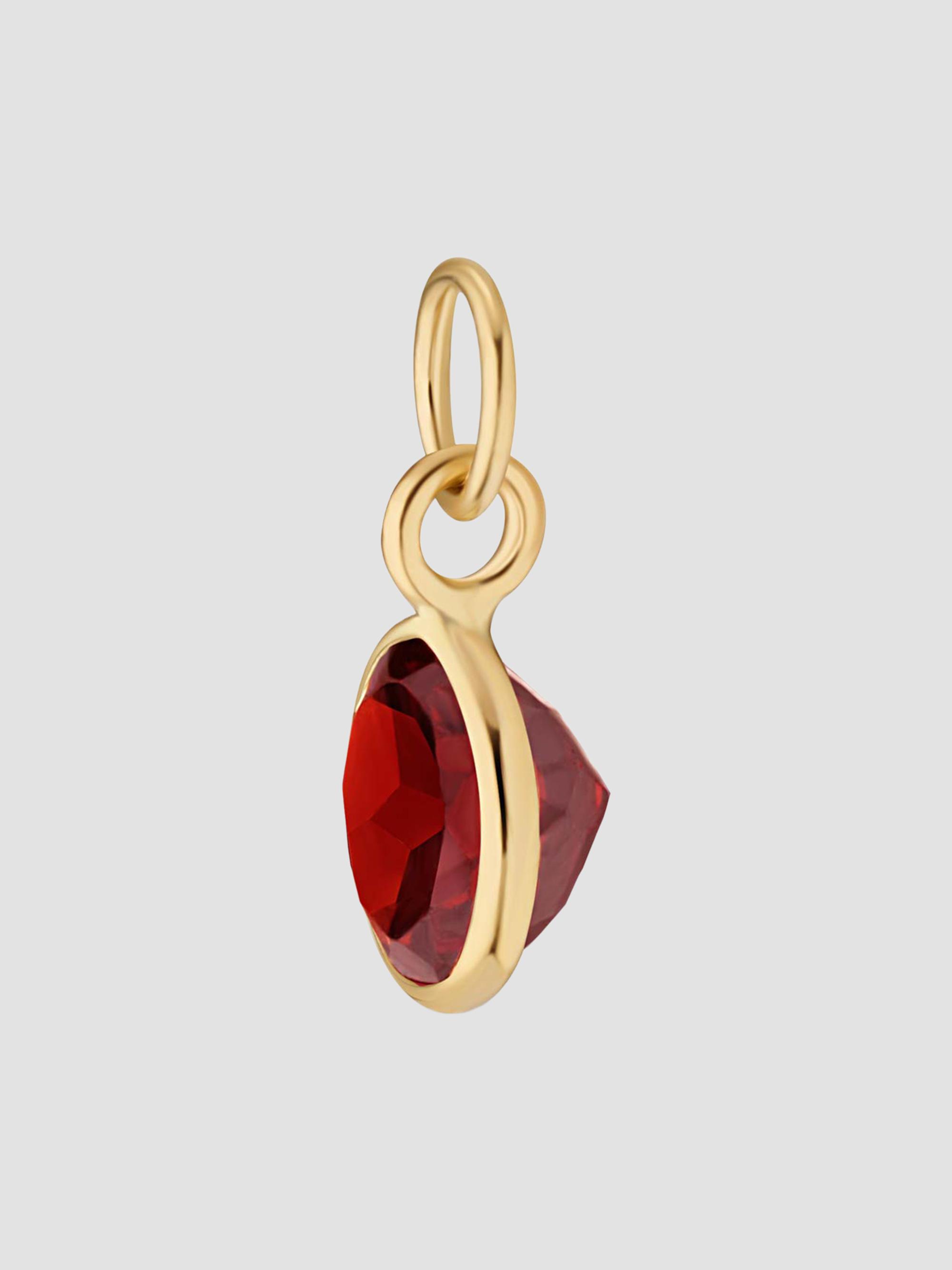 Oradina Women's Vivid Single Hoop Charm in 14K Yellow Gold - Garnet Gold | Thumbnail 5