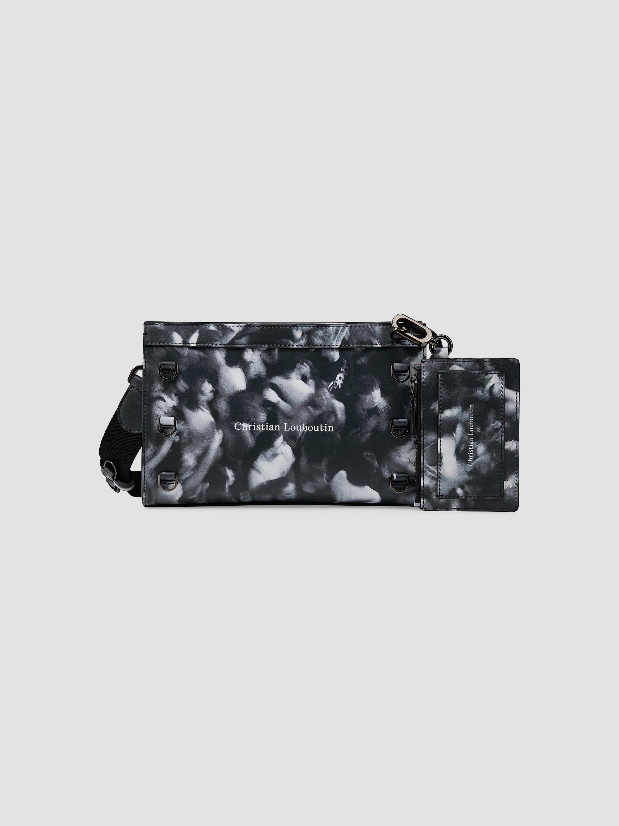 Christian Louboutin Men's Kosmica Printed Leather Crossbody Bag - Black White | Thumbnail 7
