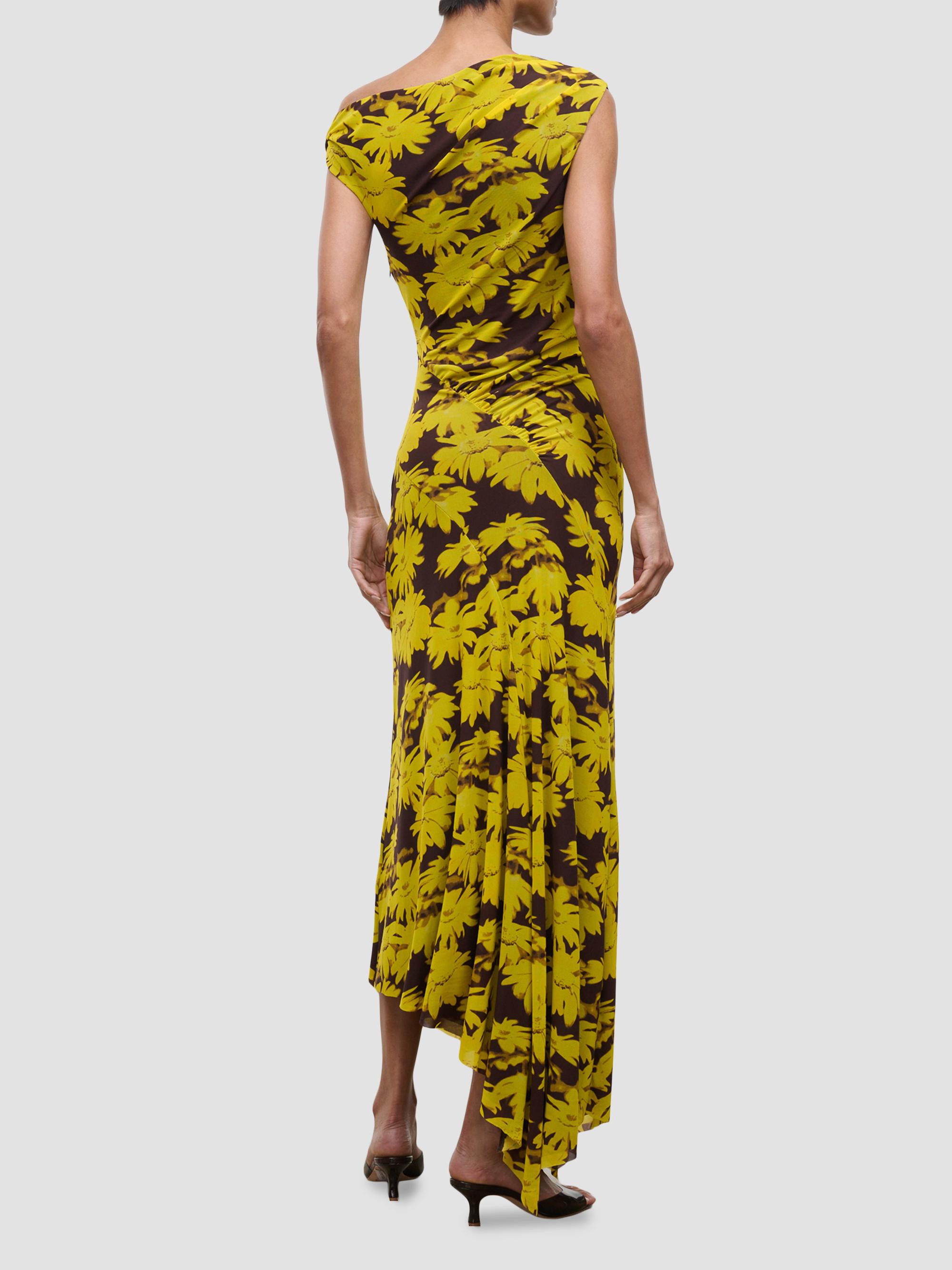 Staud Amaris Floral Jersey Maxi Dress - Golden Daisy