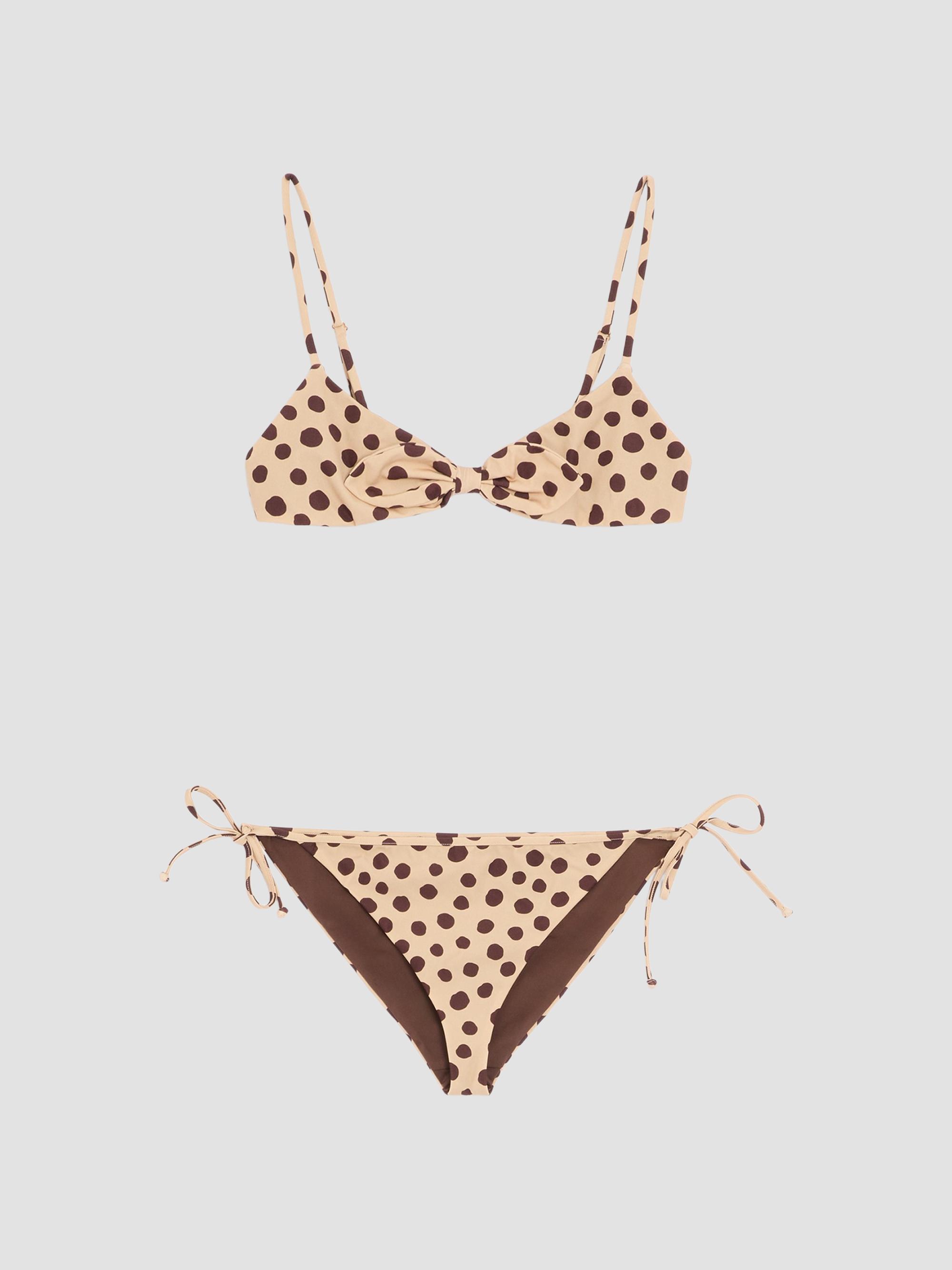 Valentino Garavani Women's Lycra Swimsuit in Plus De Pois Dalmata Polka Dot - Beige Chocolate