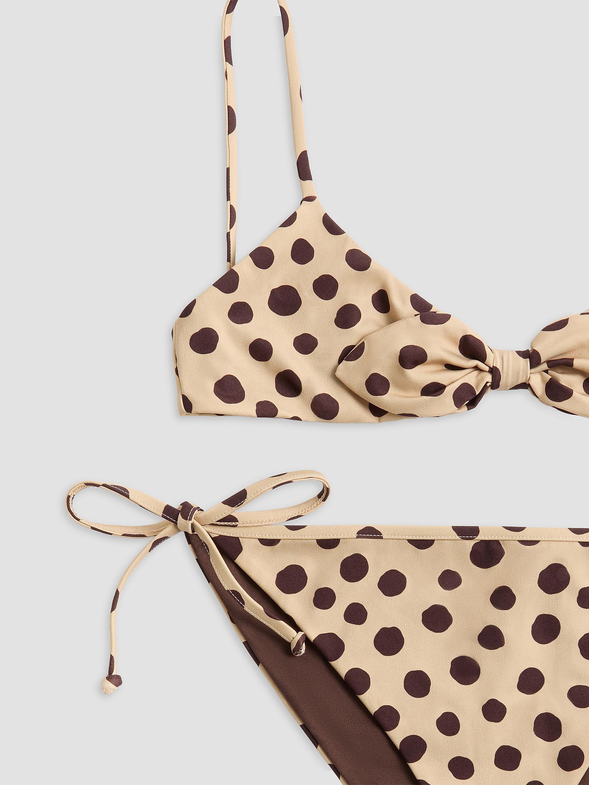 Valentino Garavani Women's Lycra Swimsuit in Plus De Pois Dalmata Polka Dot - Beige Chocolate | Thumbnail 7
