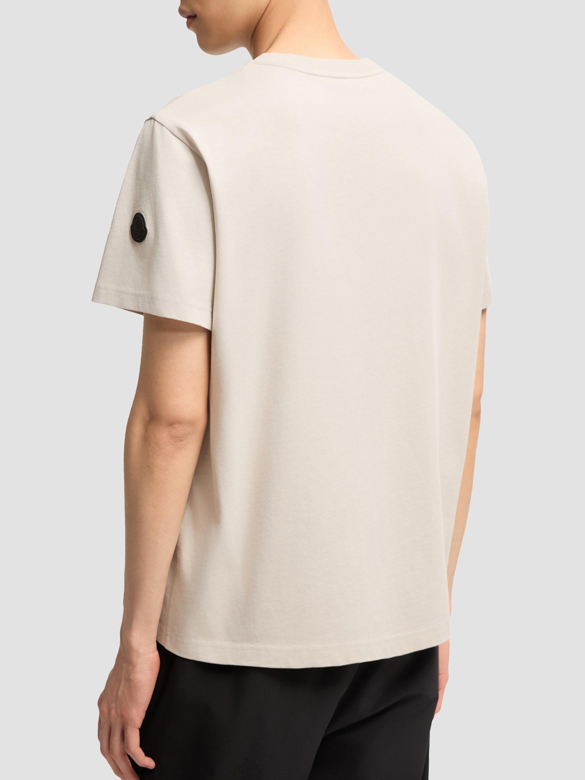 Moncler Men's Crewneck T-Shirt in Cotton - White | Thumbnail 3