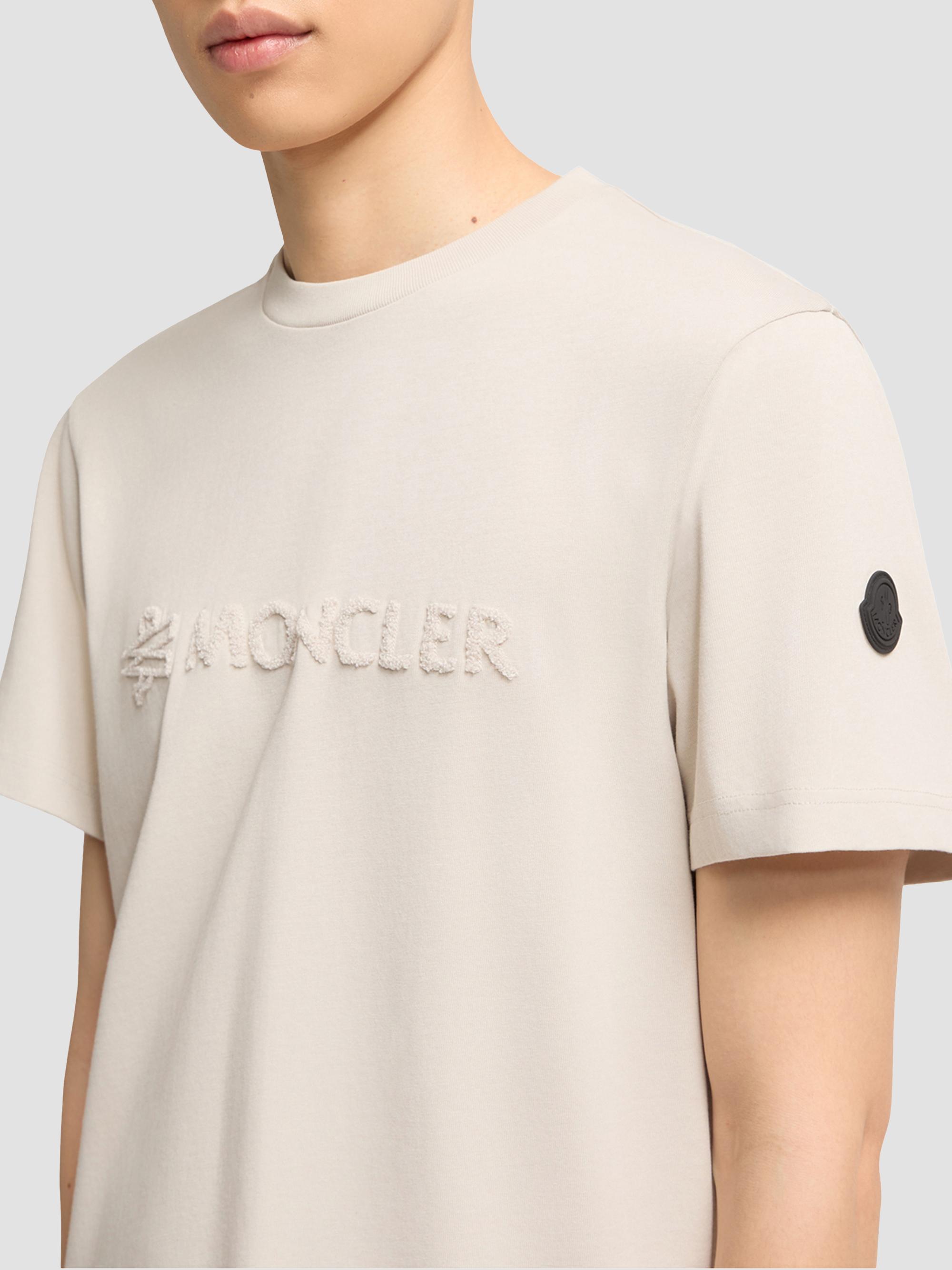 Moncler Men's Crewneck T-Shirt in Cotton - White | Thumbnail 4
