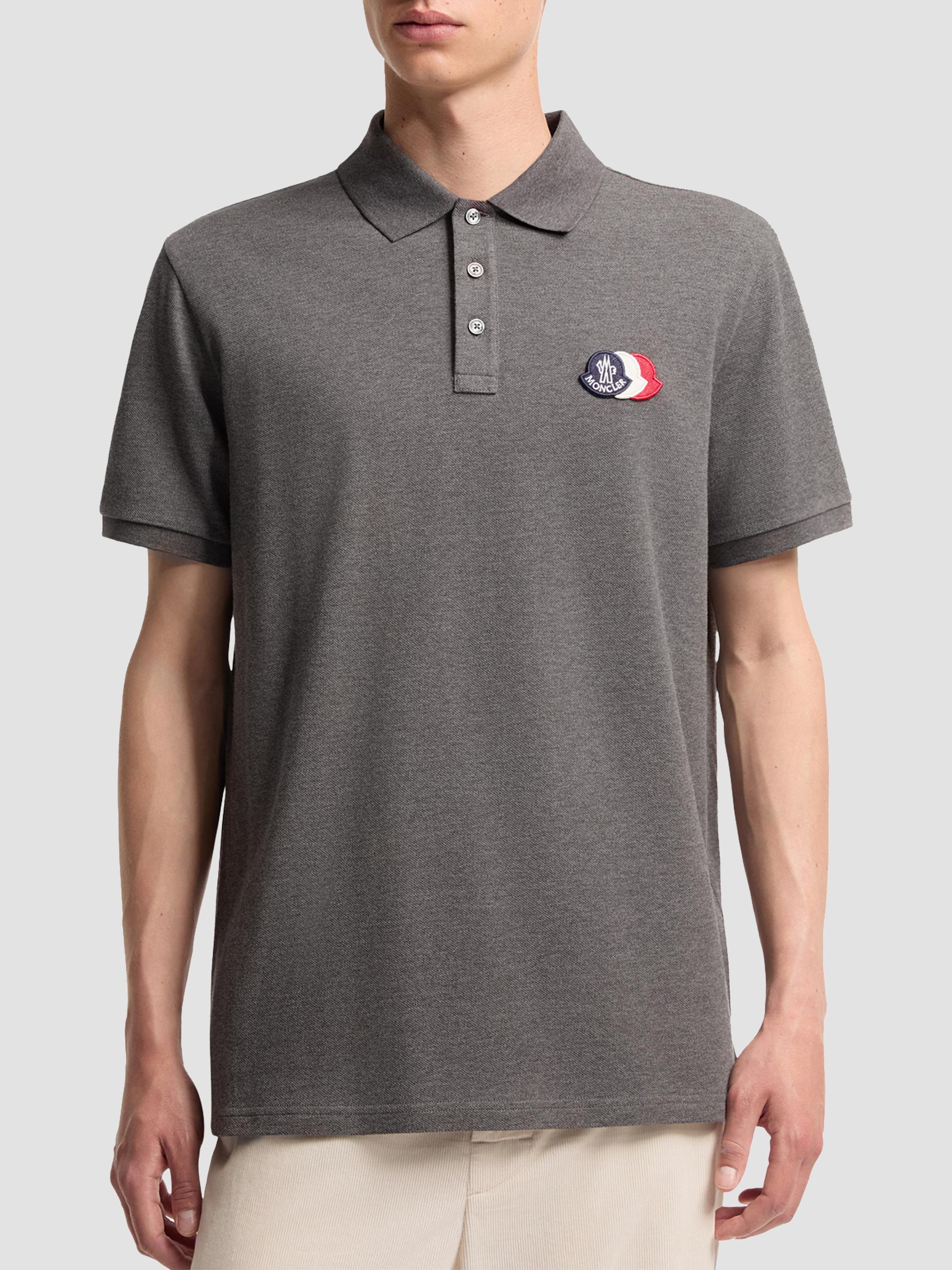 Moncler Men's Polo Shirt in Cotton Piquet - Dark Gray | Thumbnail 2