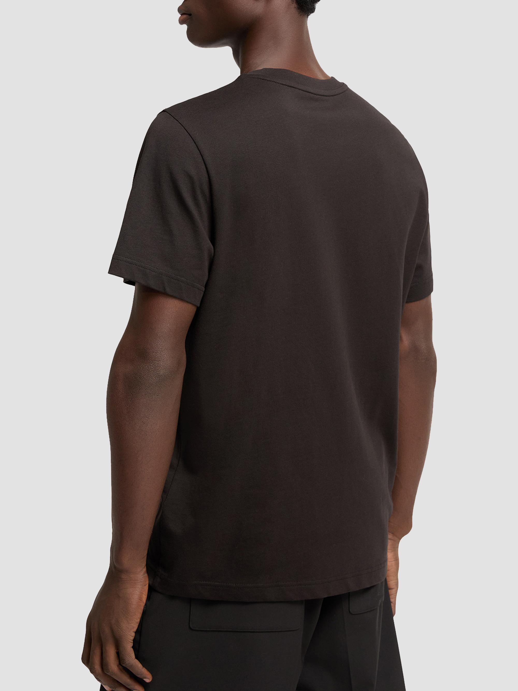 Moncler Men's Crewneck T-Shirt in Cotton - Black | Thumbnail 3