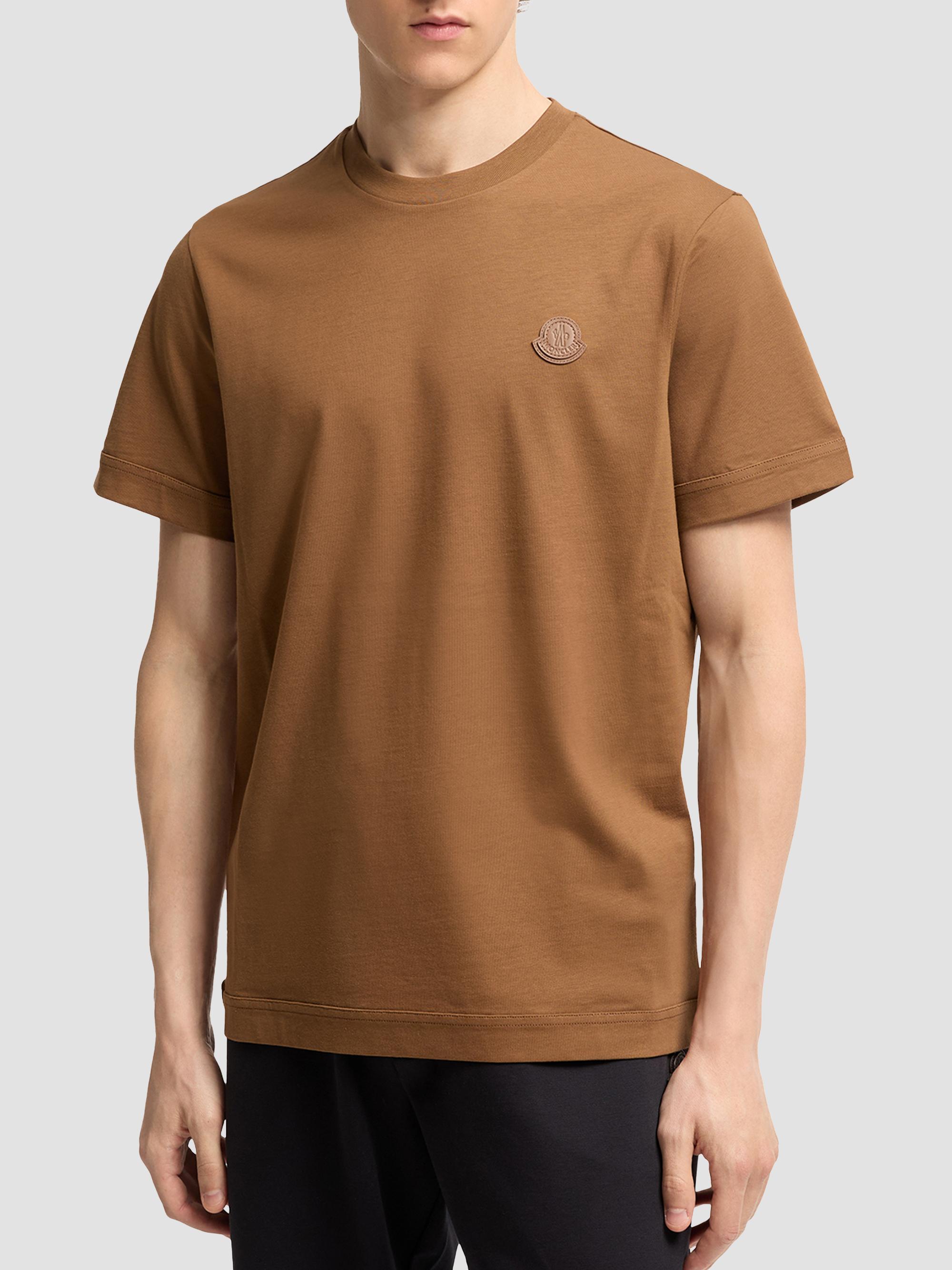 Moncler Men's Crewneck T-Shirt in Cotton - Brown | Thumbnail 2