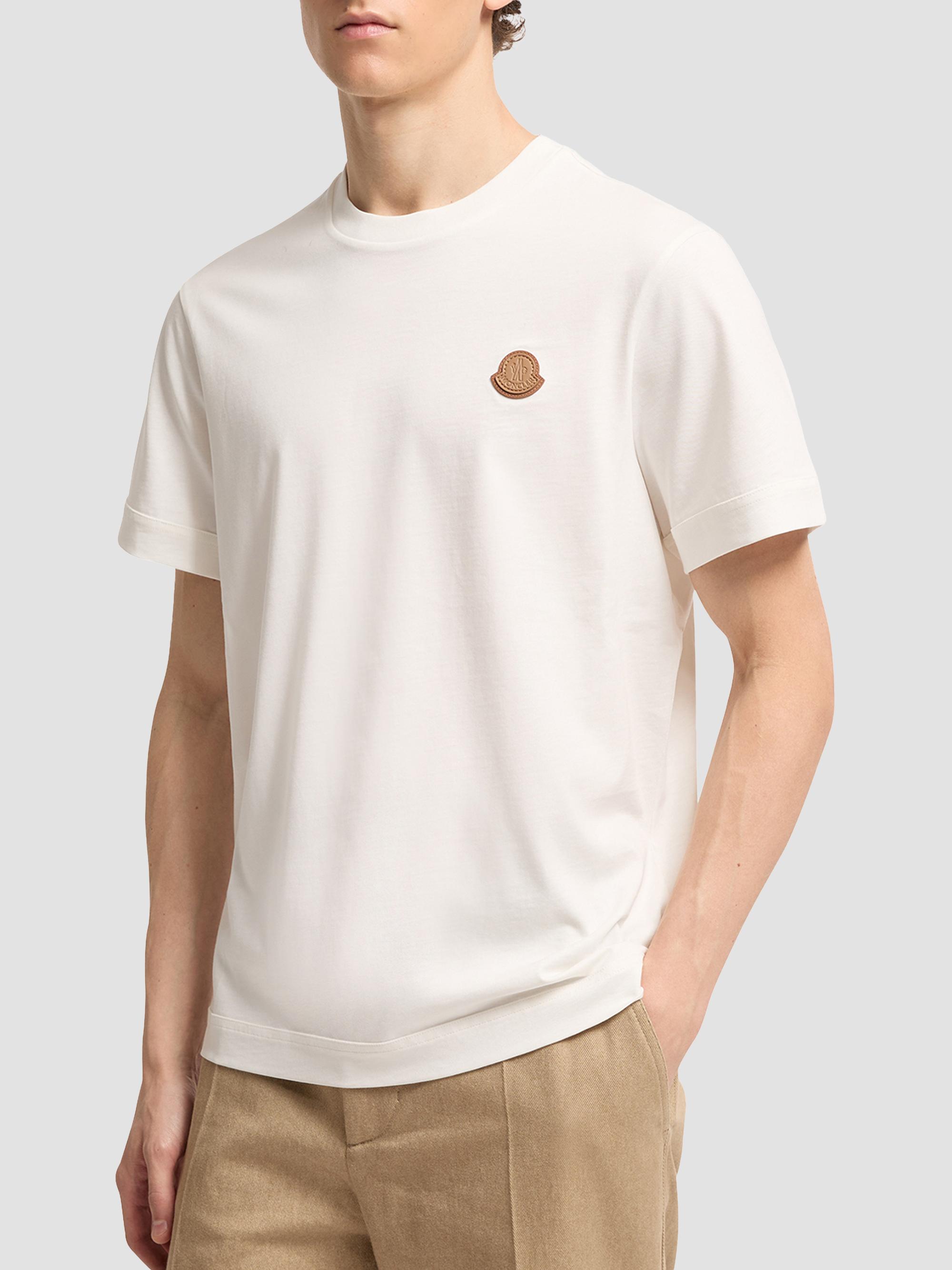 Moncler Men's Crewneck T-Shirt in Cotton - White | Thumbnail 2