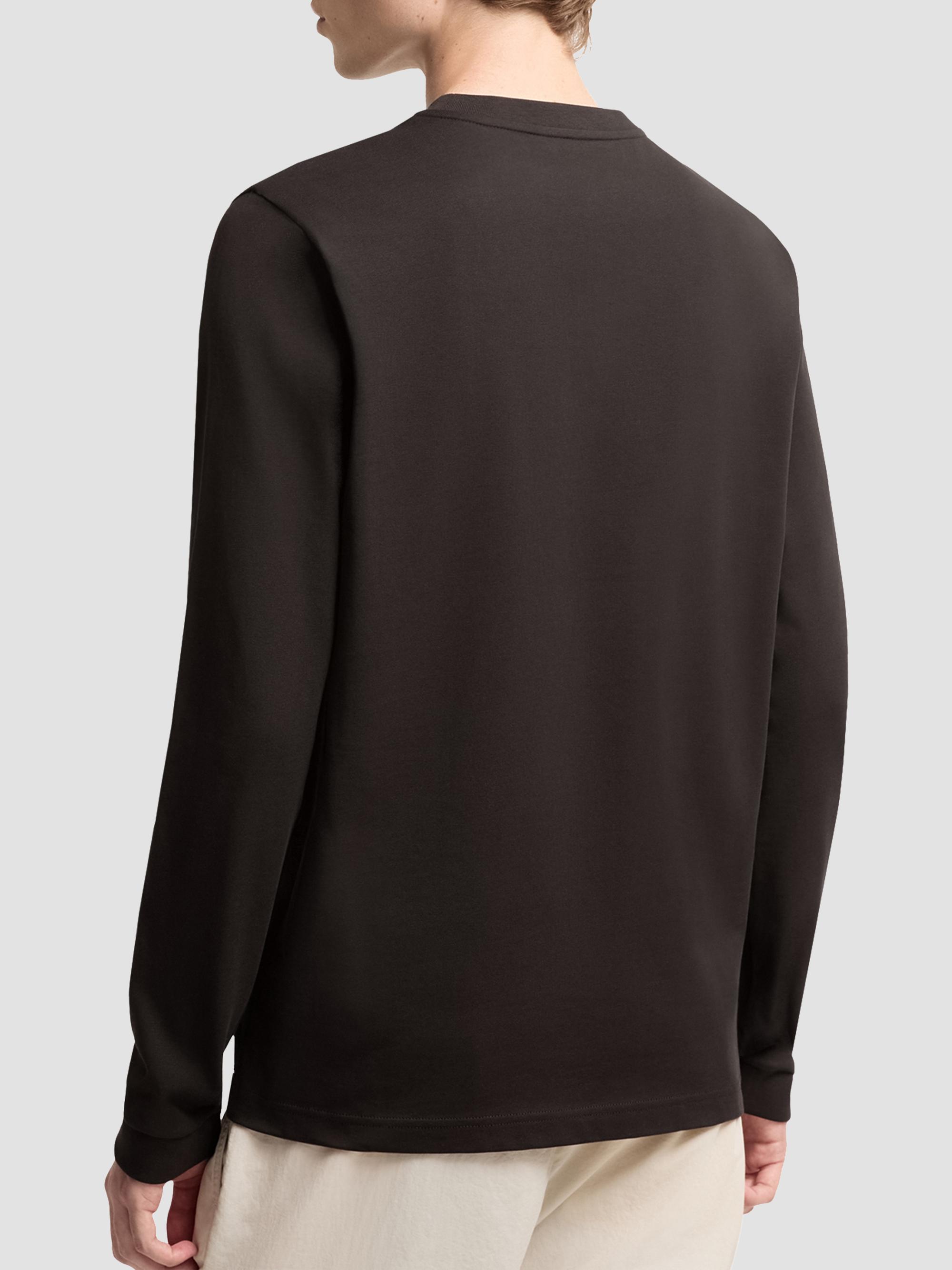 Moncler Men's Long Sleeve Crewneck T-Shirt in Cotton Jersey - Black | Thumbnail 3