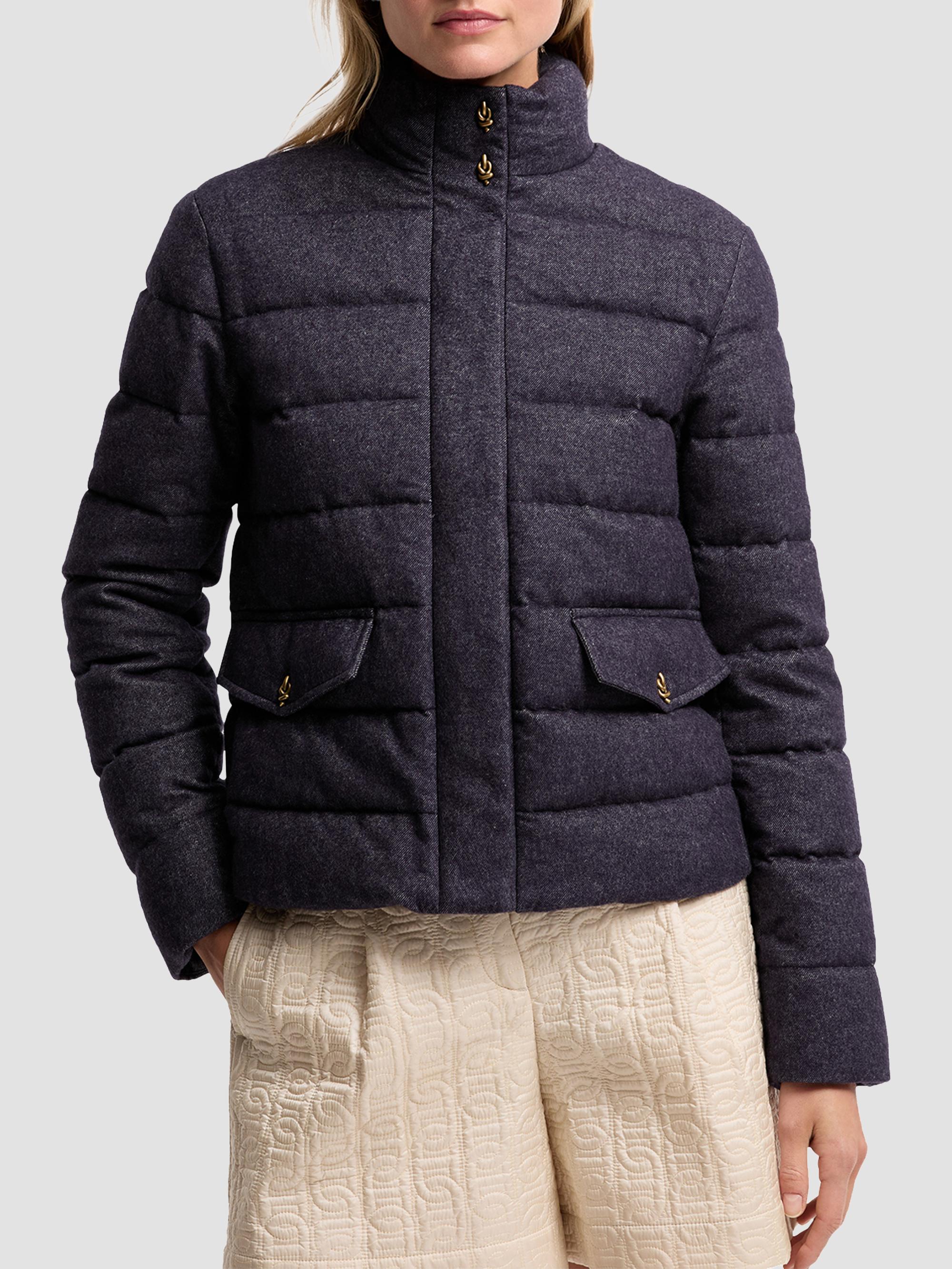 Moncler Women's Bessettez Puffer Coat in Cotton - Navy Blue | Thumbnail 2