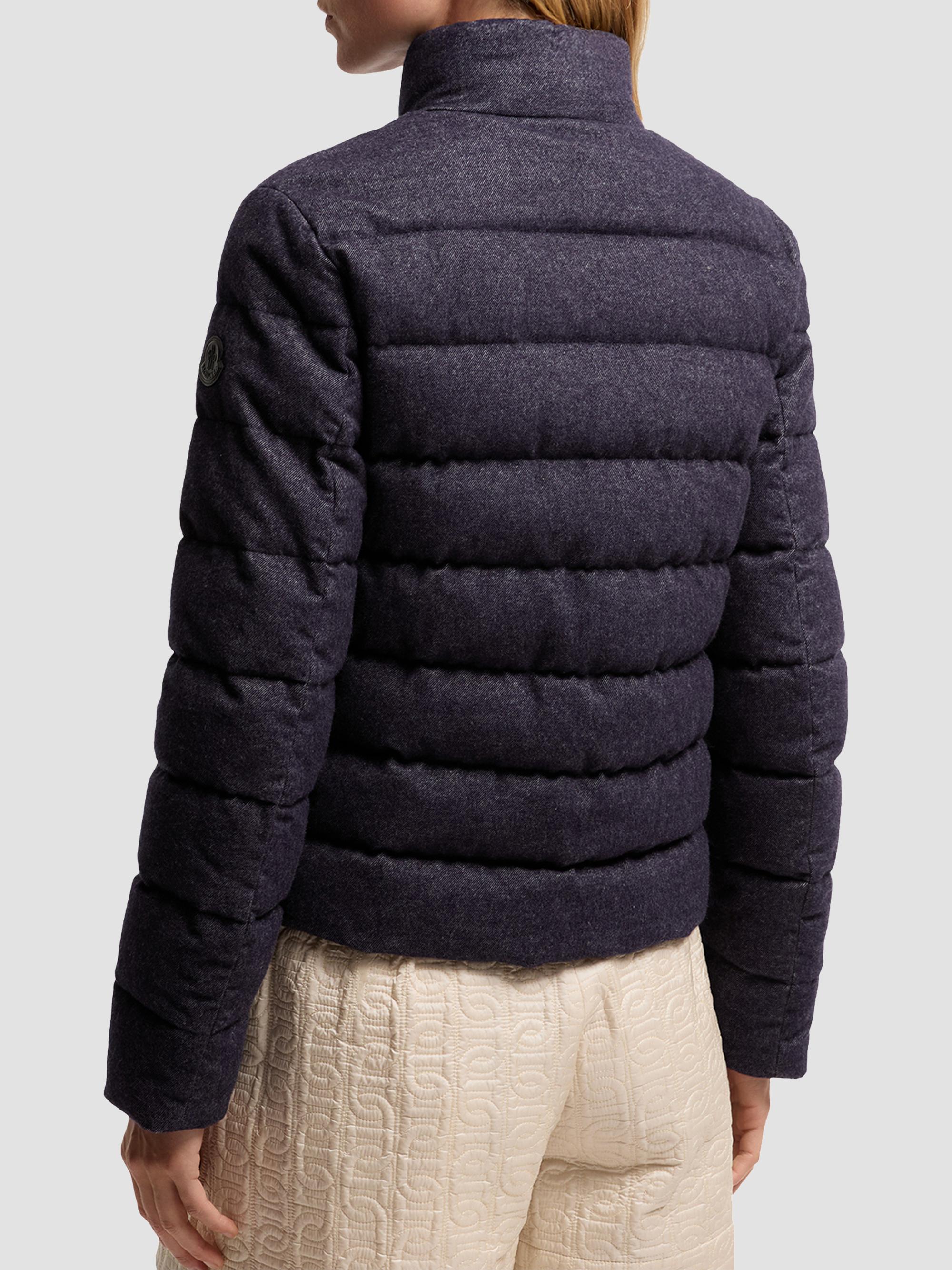 Moncler Women's Bessettez Puffer Coat in Cotton - Navy Blue | Thumbnail 3