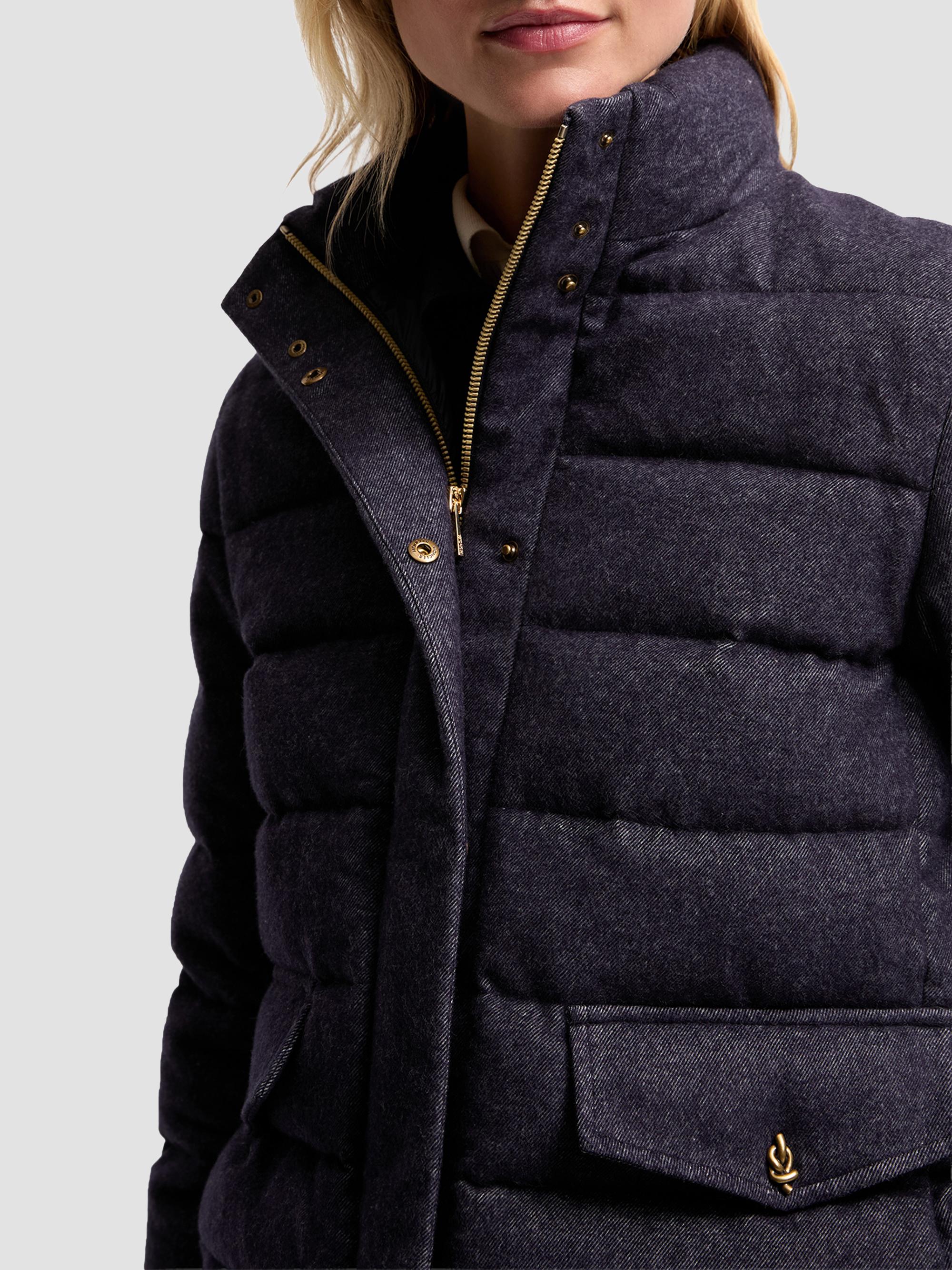 Moncler Women's Bessettez Puffer Coat in Cotton - Navy Blue | Thumbnail 4
