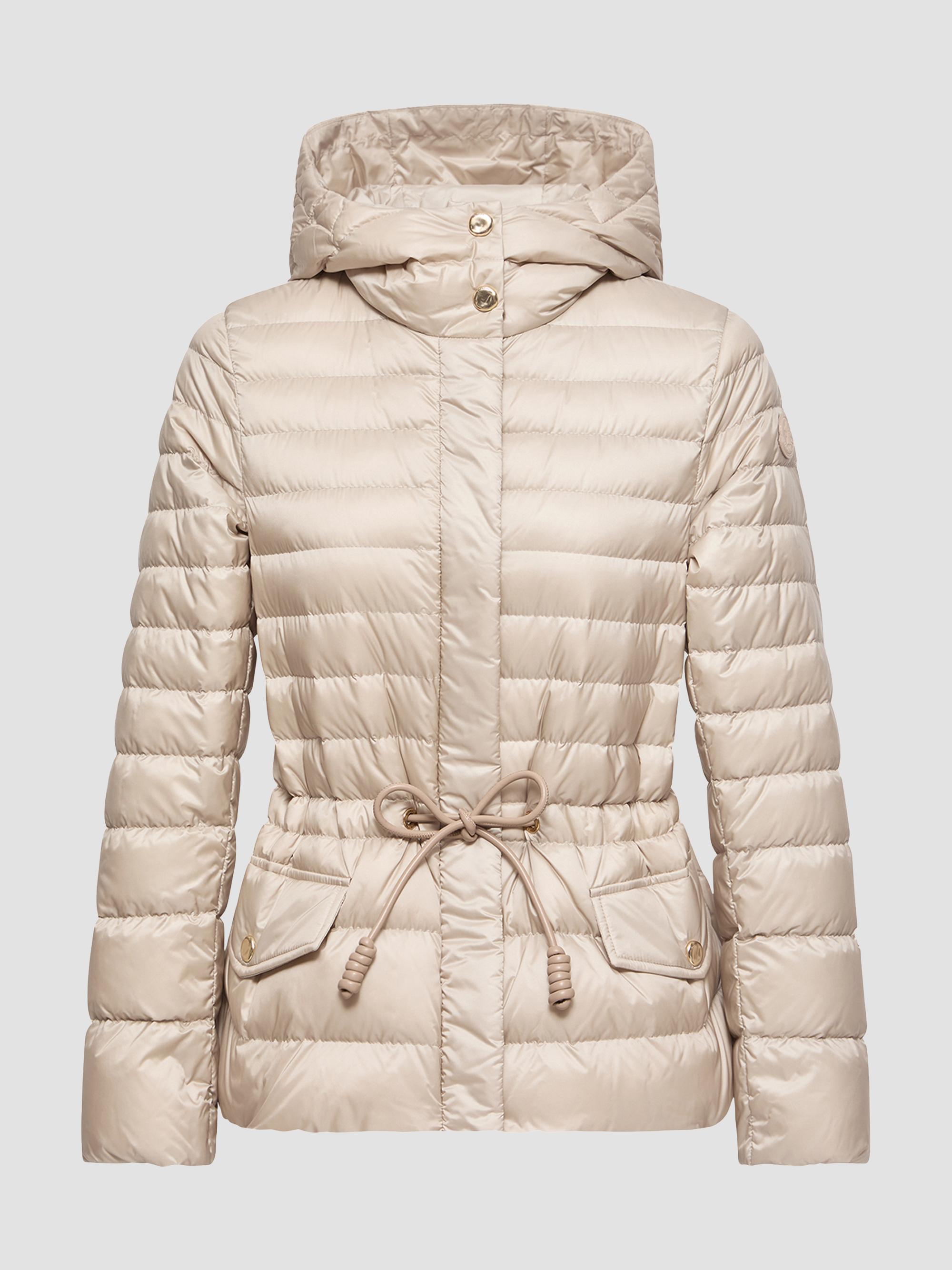 Moncler Women's Raies Puffer Coat with Hood - Light Beige
