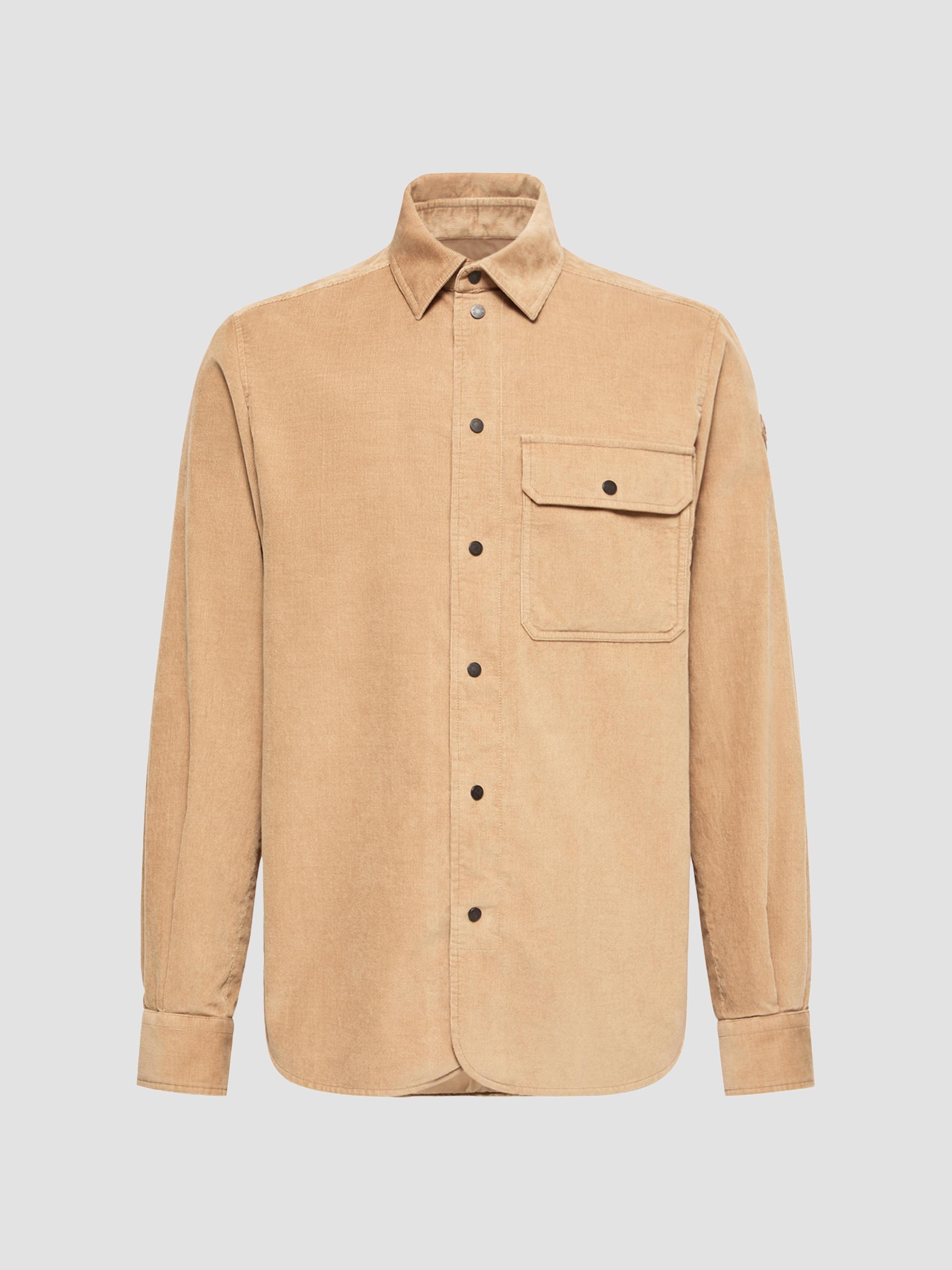 Moncler Men's Shirt in Corduroy - Beige