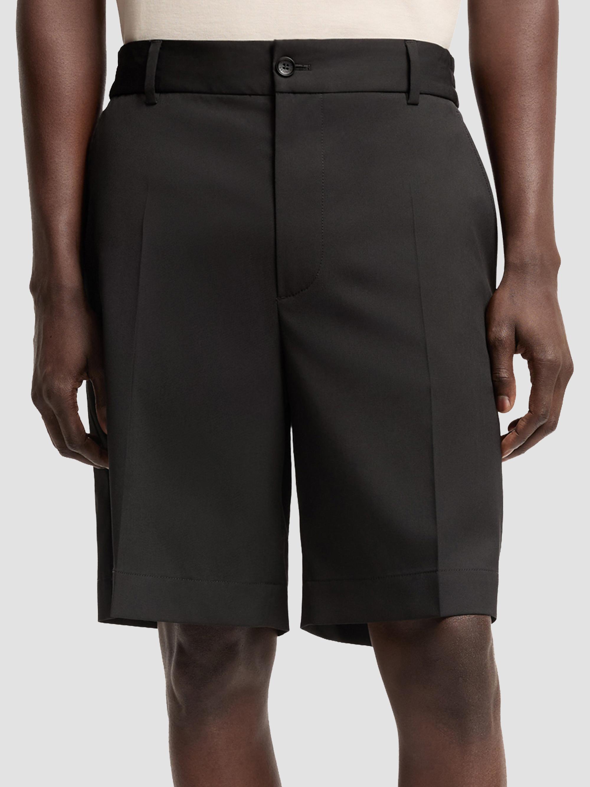 Moncler Men's Shorts in Wool Blend Gabardine - Black | Thumbnail 2