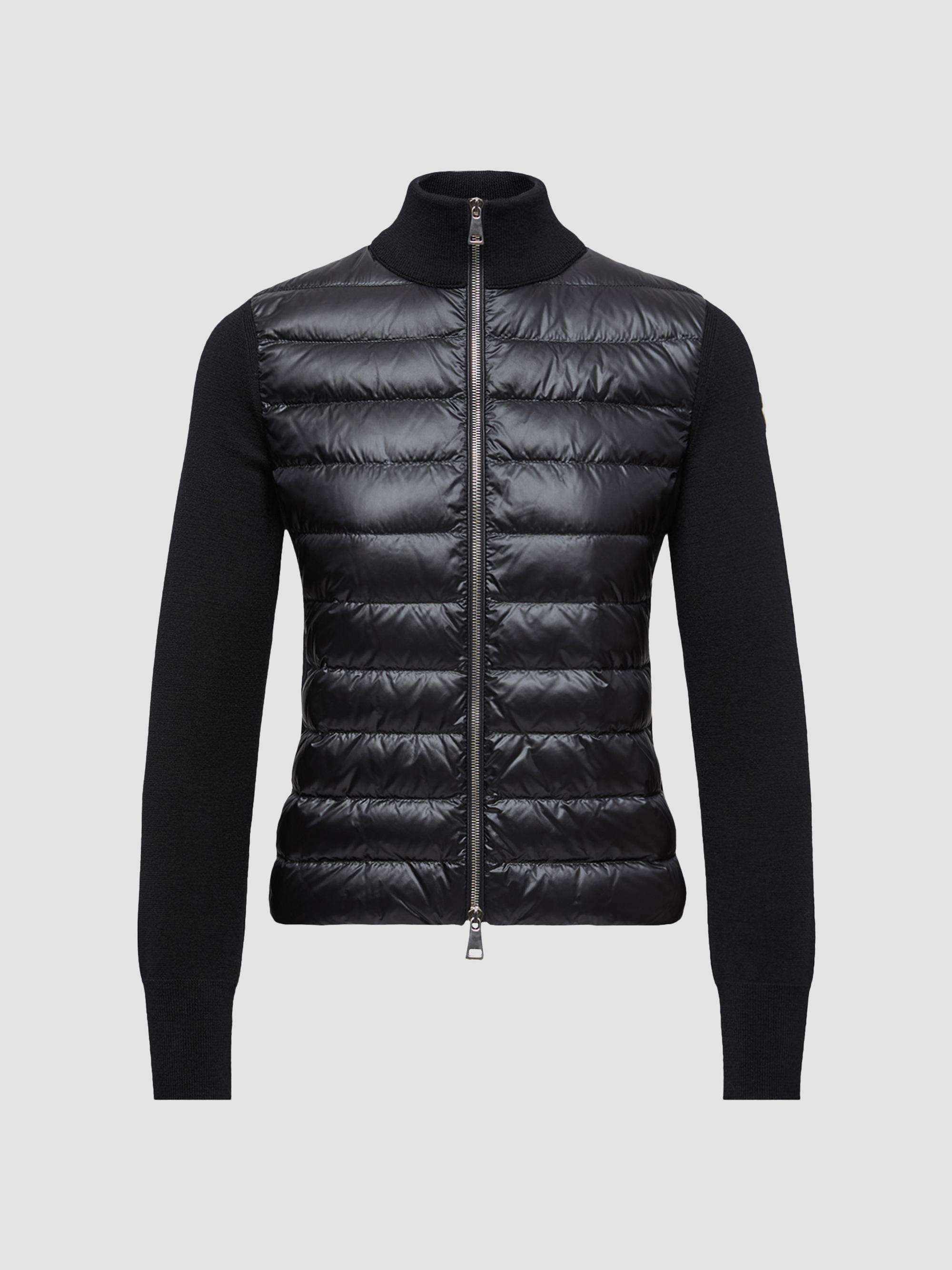 Moncler Women's Down-Filled Cardigan in Wool - Black