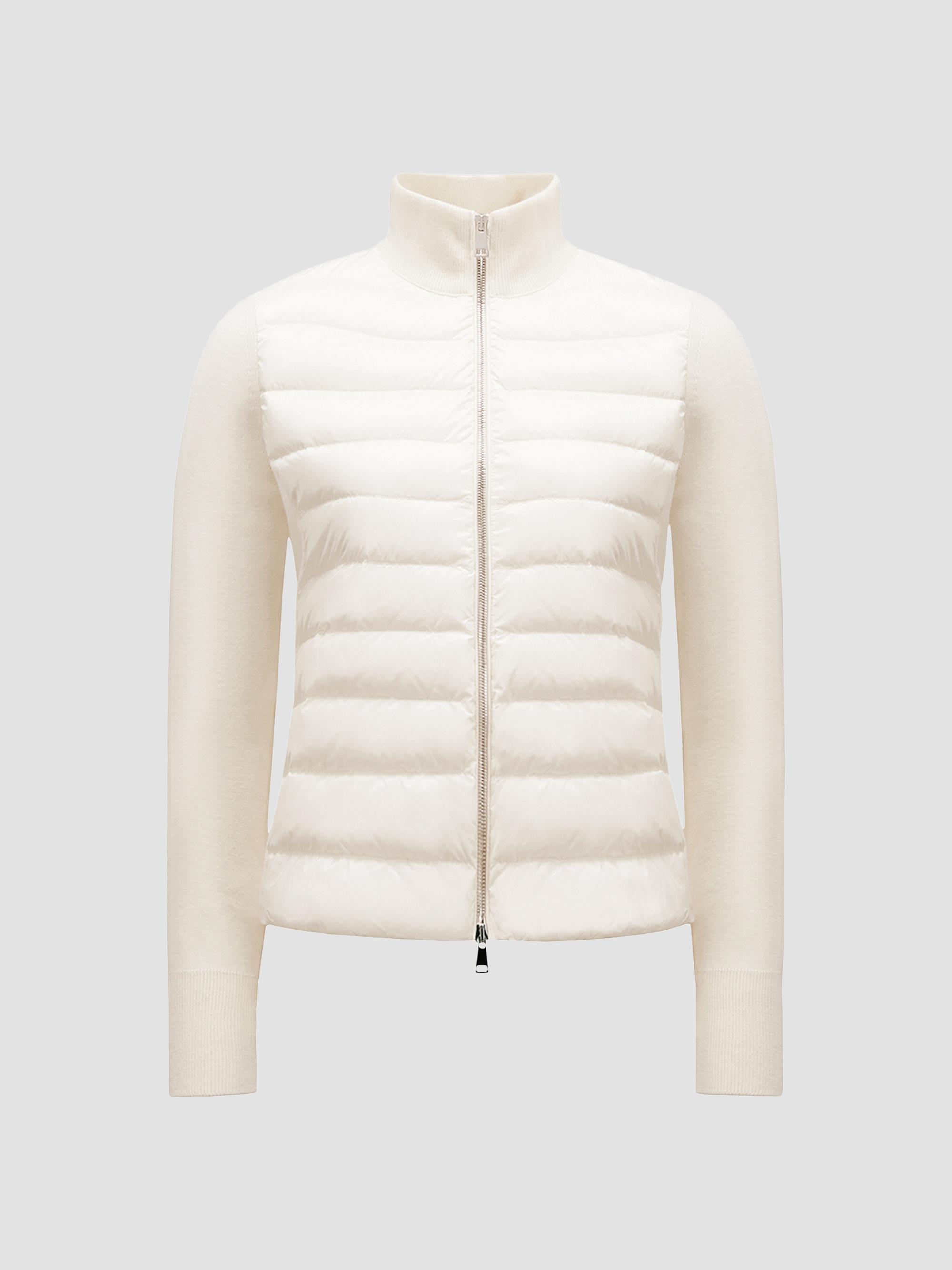 Moncler Women's Down-Filled Cardigan in Wool - White
